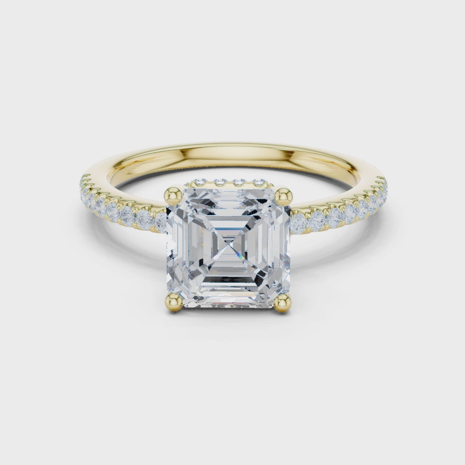 Indigo Aurelia Pavé Asscher Diamond Ring