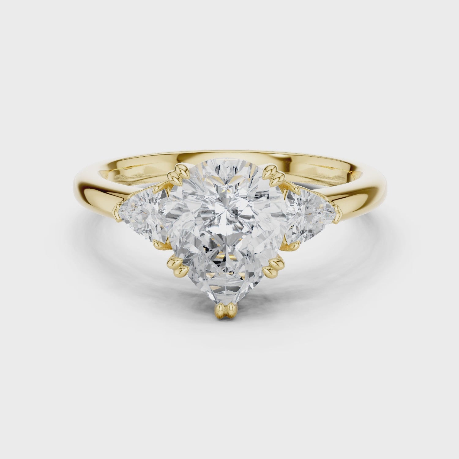 Thalassa Radiant Pear Three-Stone Diamond Ring