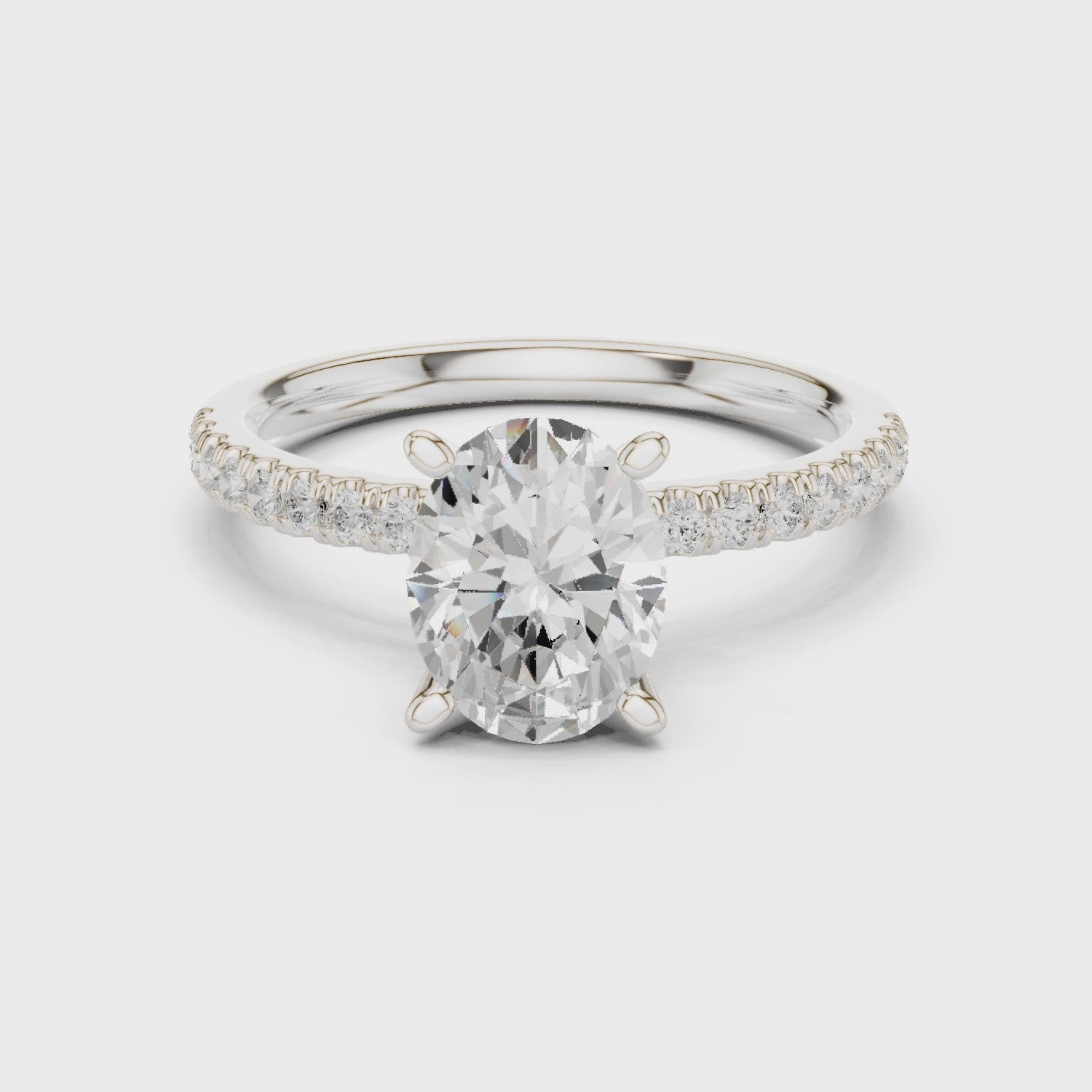 Jace Classic Pavé Oval Diamond Ring