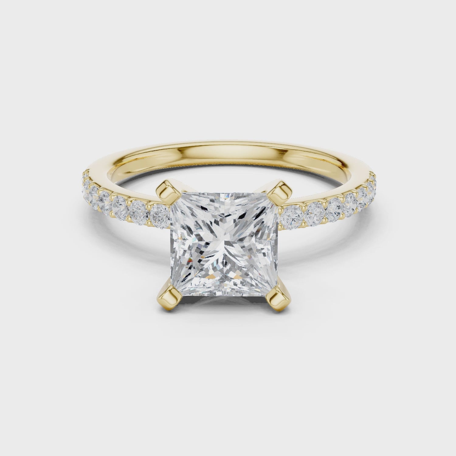 Kylo Modern Princess Pavé Diamond Ring