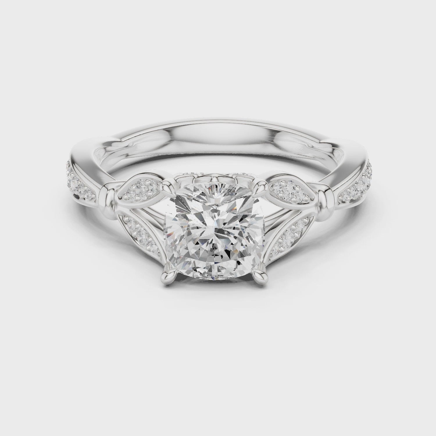 Rose Eternal Bloom Cushion Diamond Ring