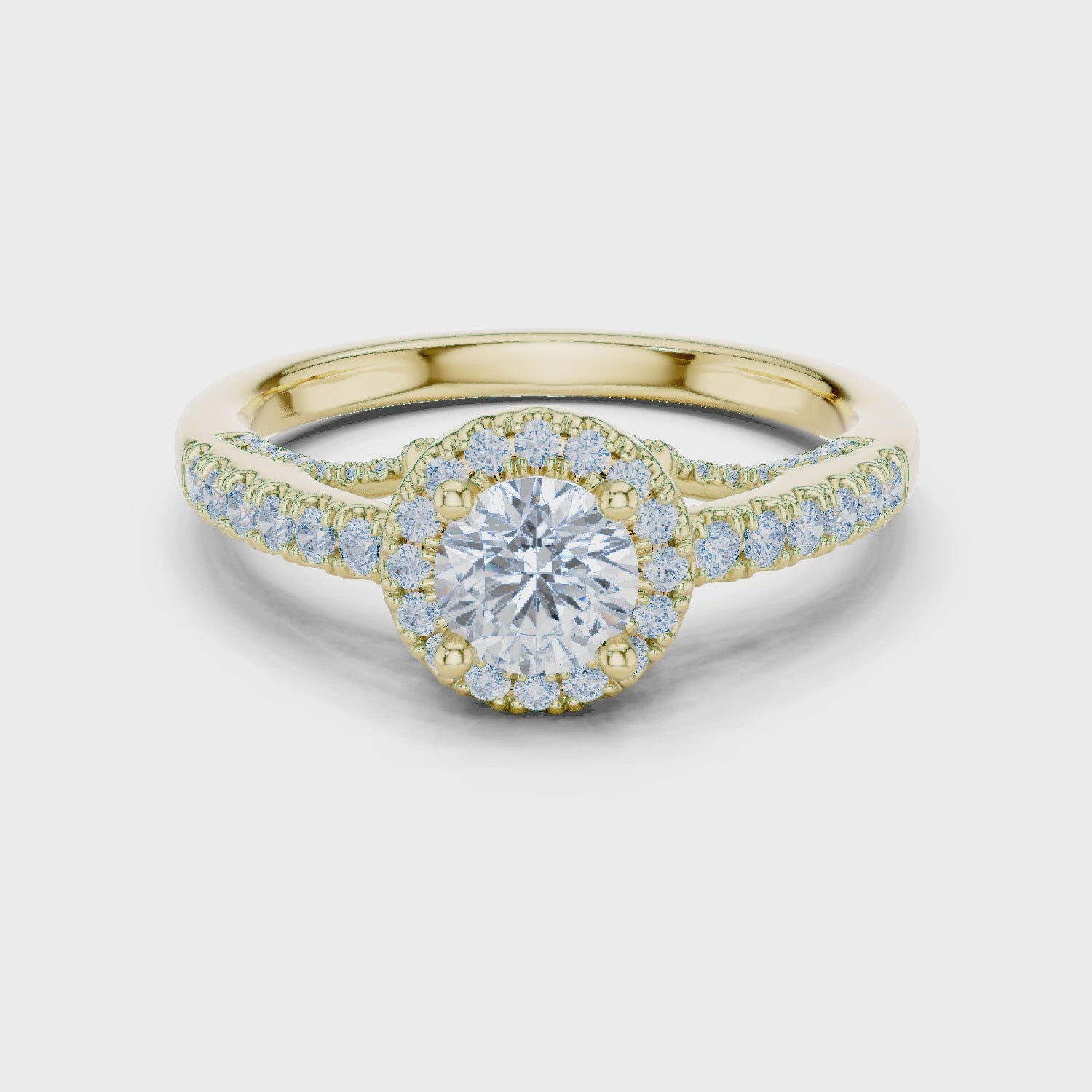 Round Halo Lab-Grown Diamond Engagement Ring