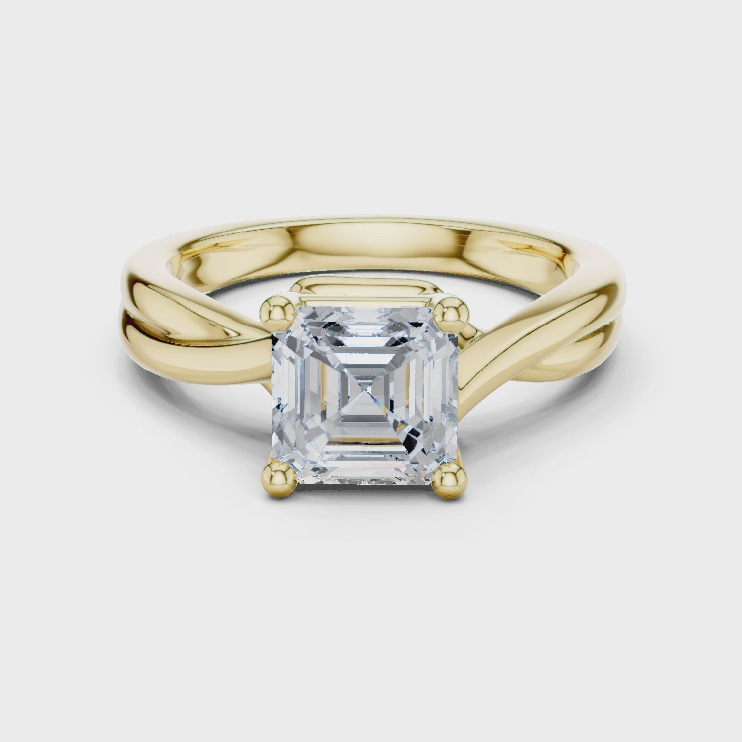 Aria Twisted Grace Asscher Diamond Ring