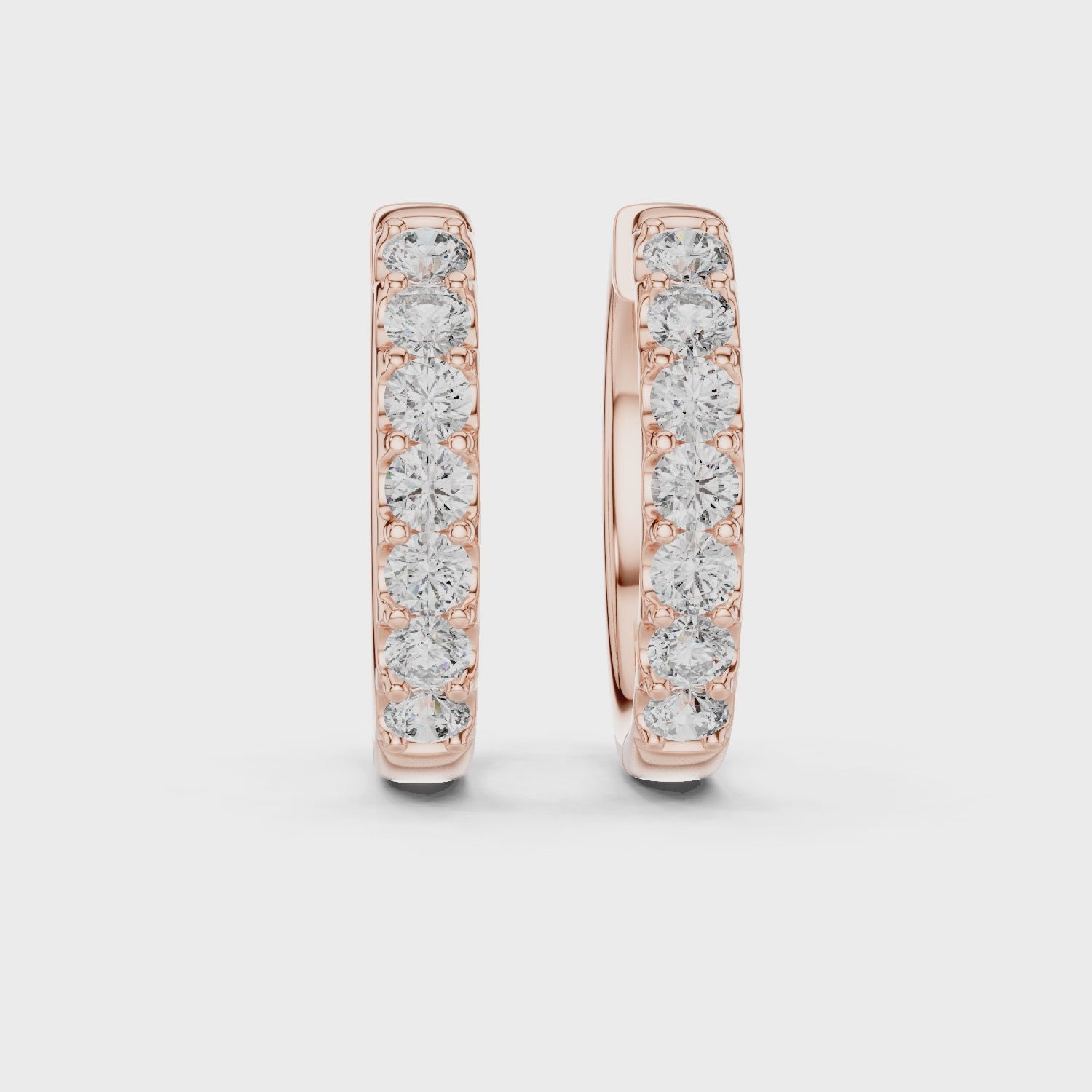 Aurora Round Lab-Grown Diamond Hoop Earrings
