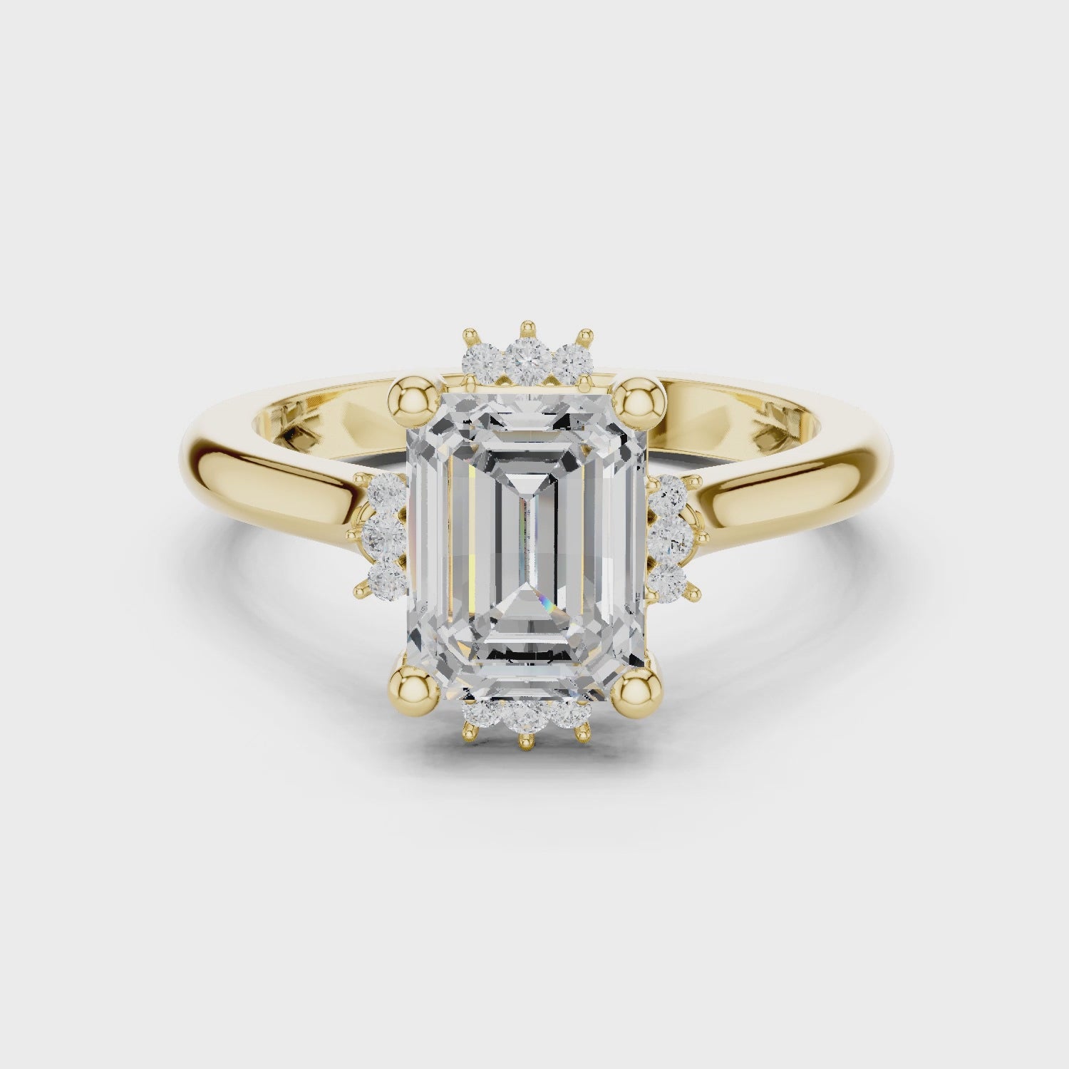 Emerald cluster ring in rose gold with lab-grown emerald – Australia