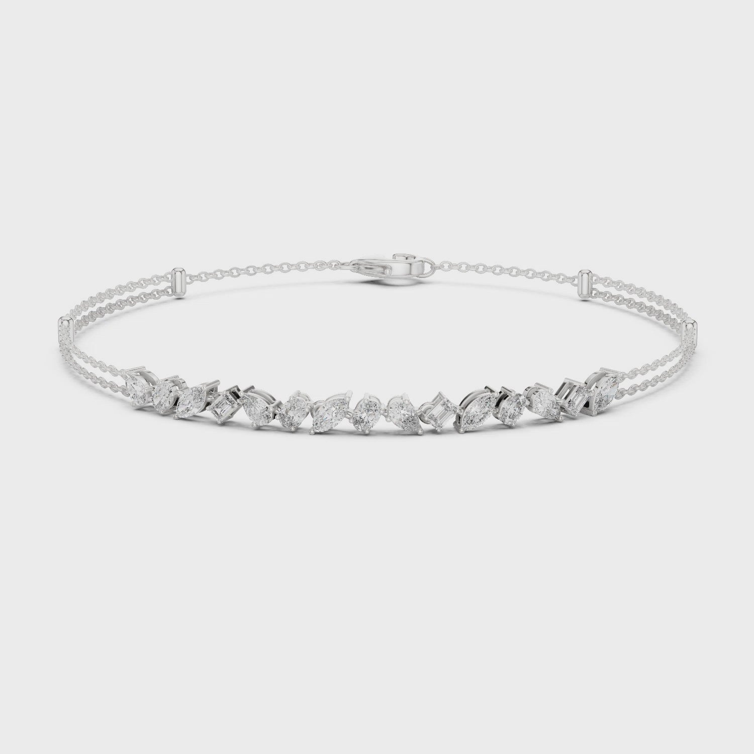 Diamond Station Chain Bracelet
