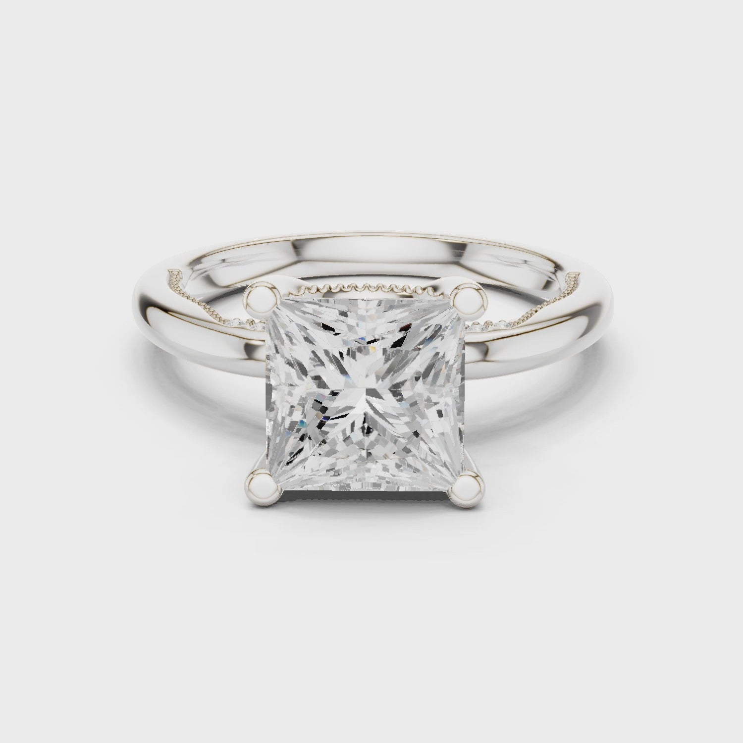 Blair Aurielle Princess Hidden Halo  Diamond Ring