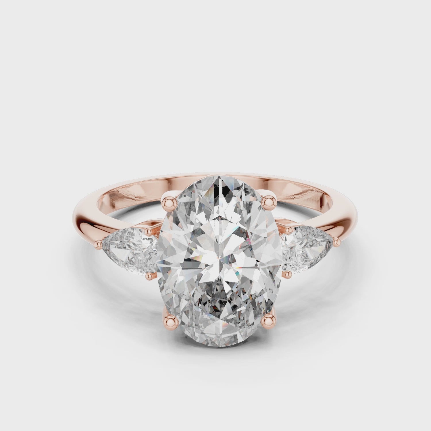 Oval Three-Stone Diamond Engagement Ring