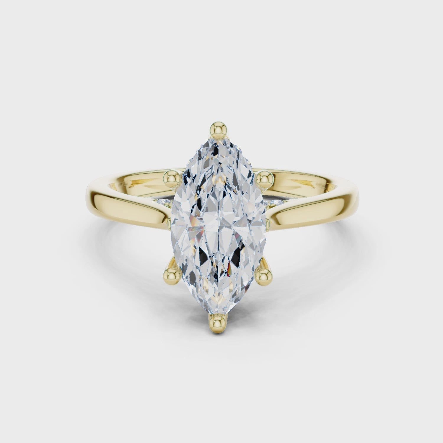 Nell Celeste Split Shank Marquise Diamond Ring