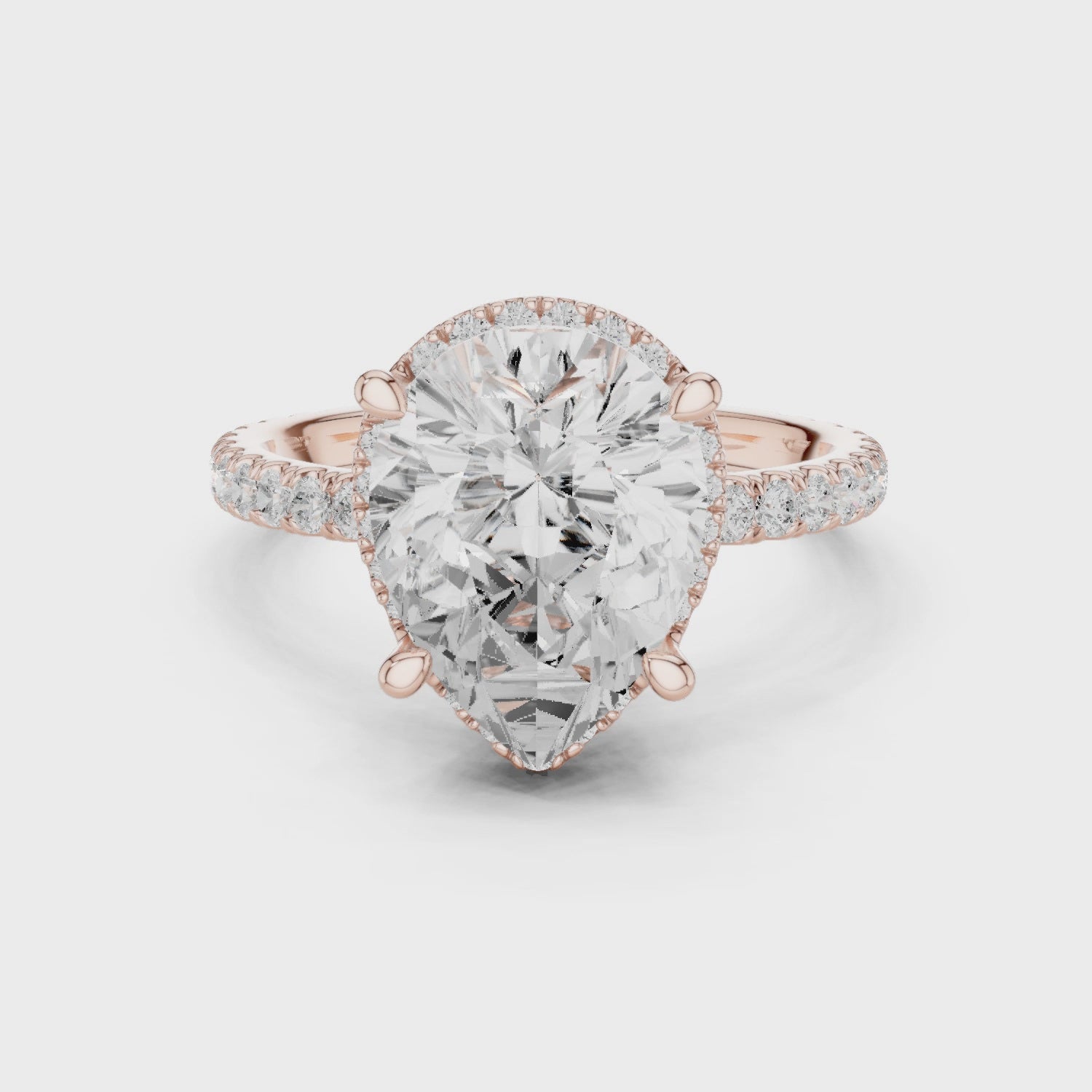 Lark Seraphina Pear Halo Diamond Ring