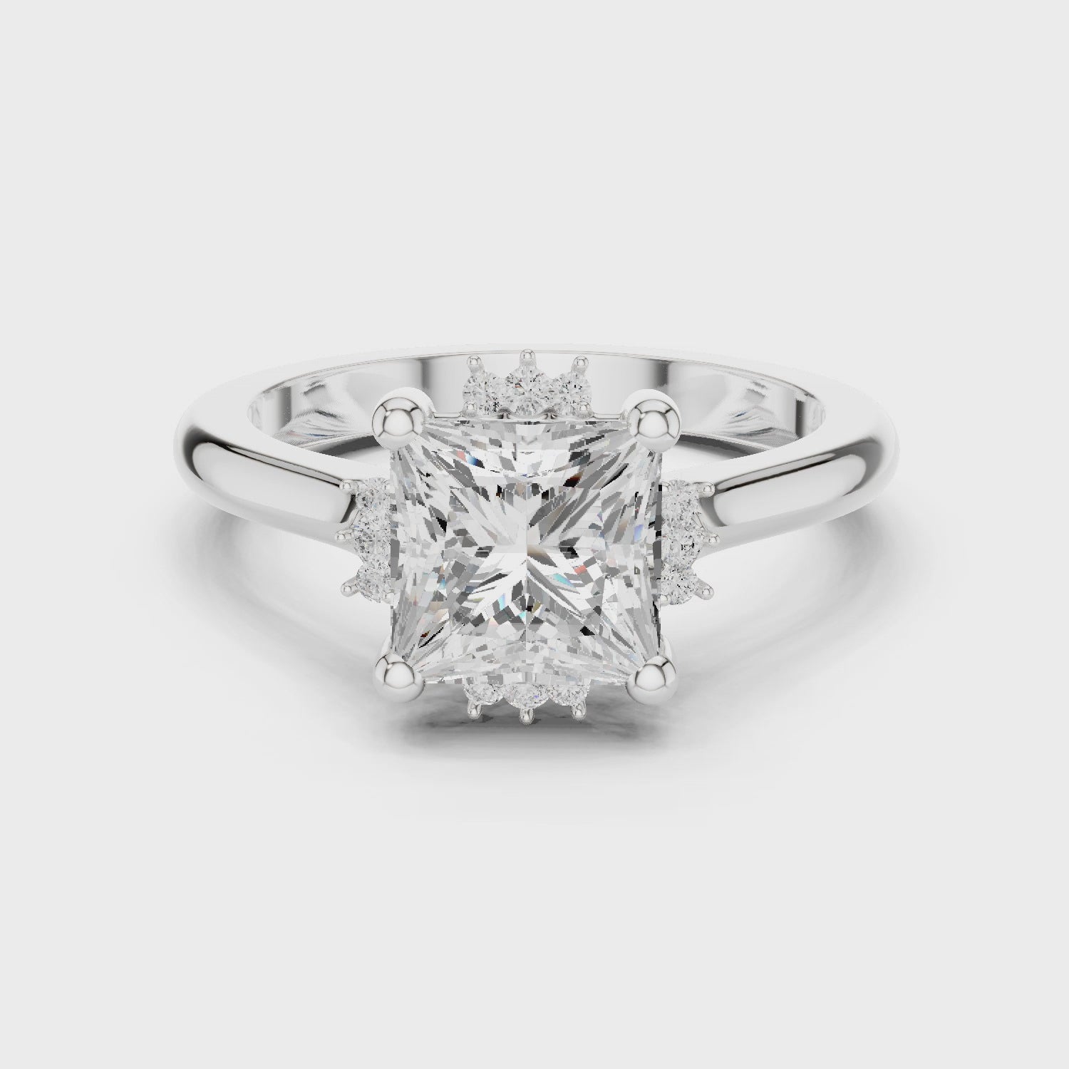 Monarch Princess Diamond Halo Ring