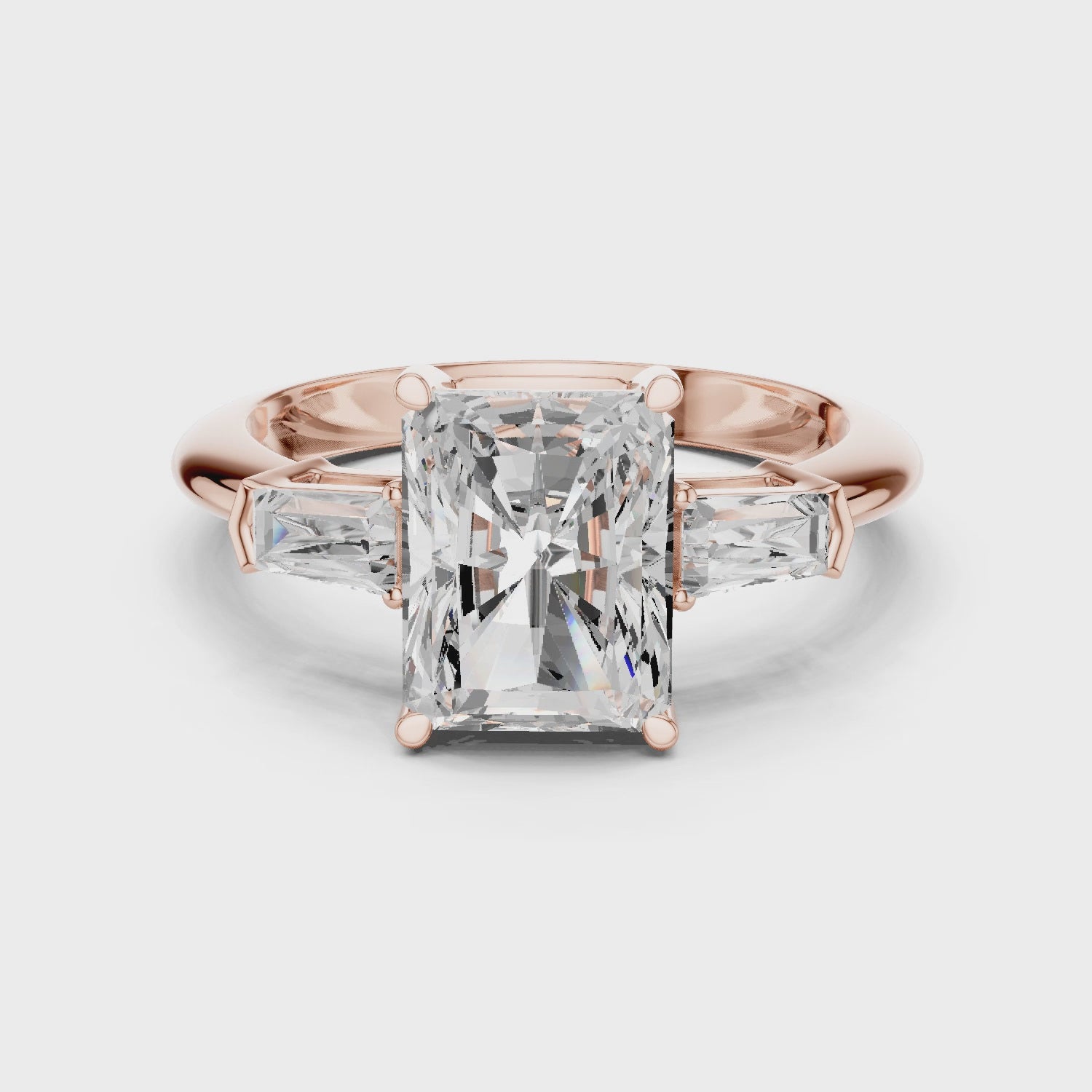 Solaris Radiant Diamond Three-Stone Ring