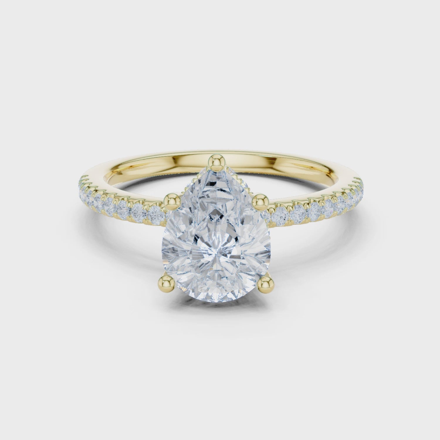 Estelle Seraphina Pavé Pear Diamond Ring