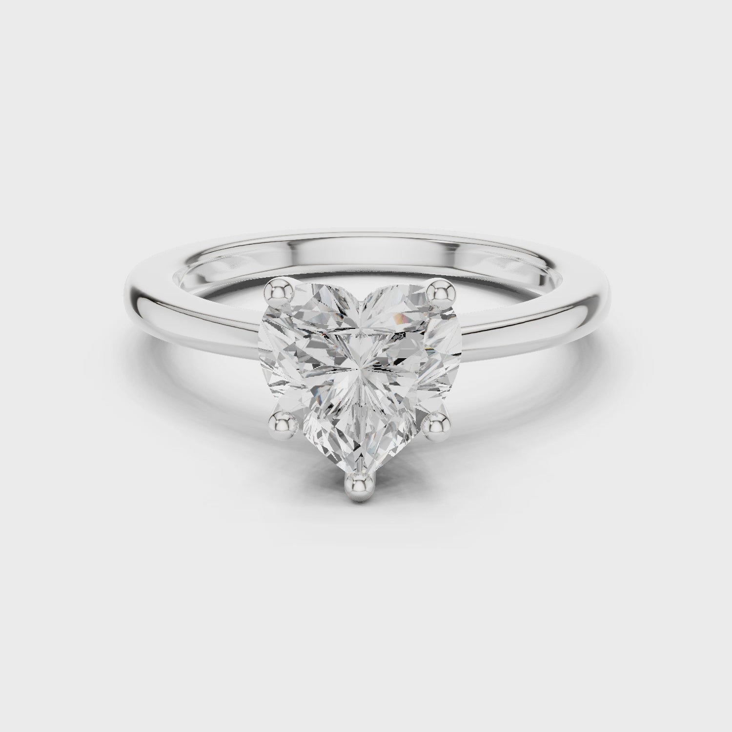 Heart Radiance Solitaire Diamond Ring