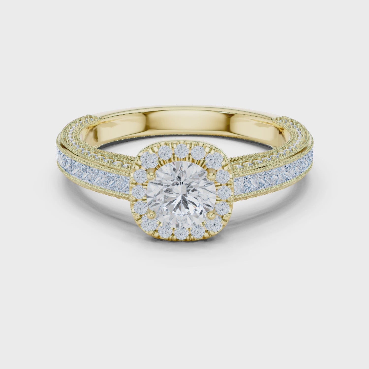 Round Halo Diamond Engagement Ring