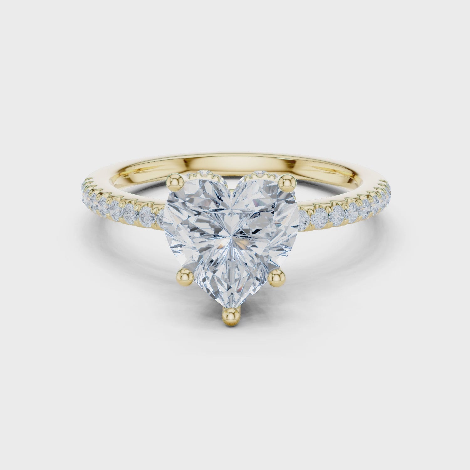 Juno Amora Pavé Heart Diamond Ring