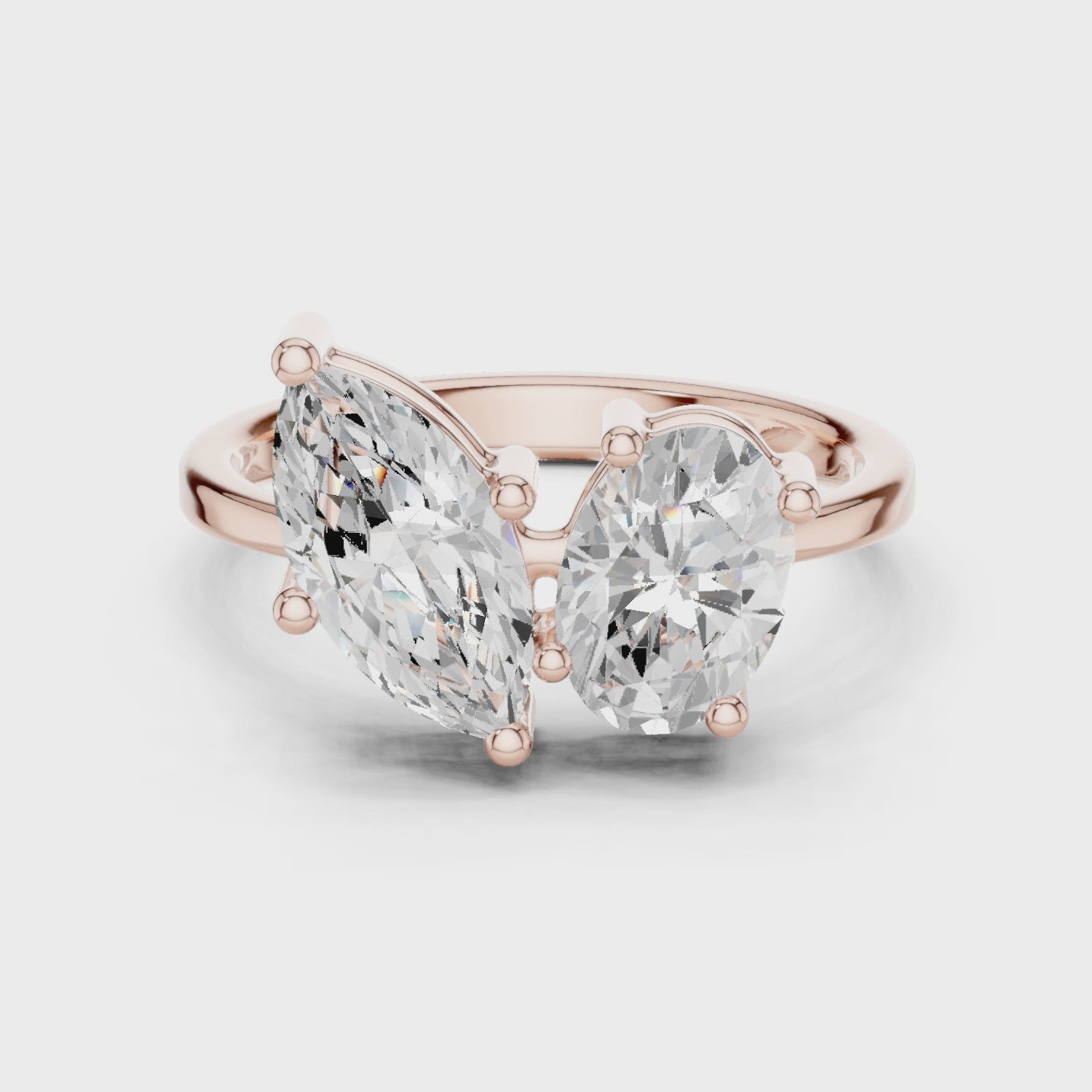 Seraphina Marquise & Oval Diamond Toi et Moi Ring