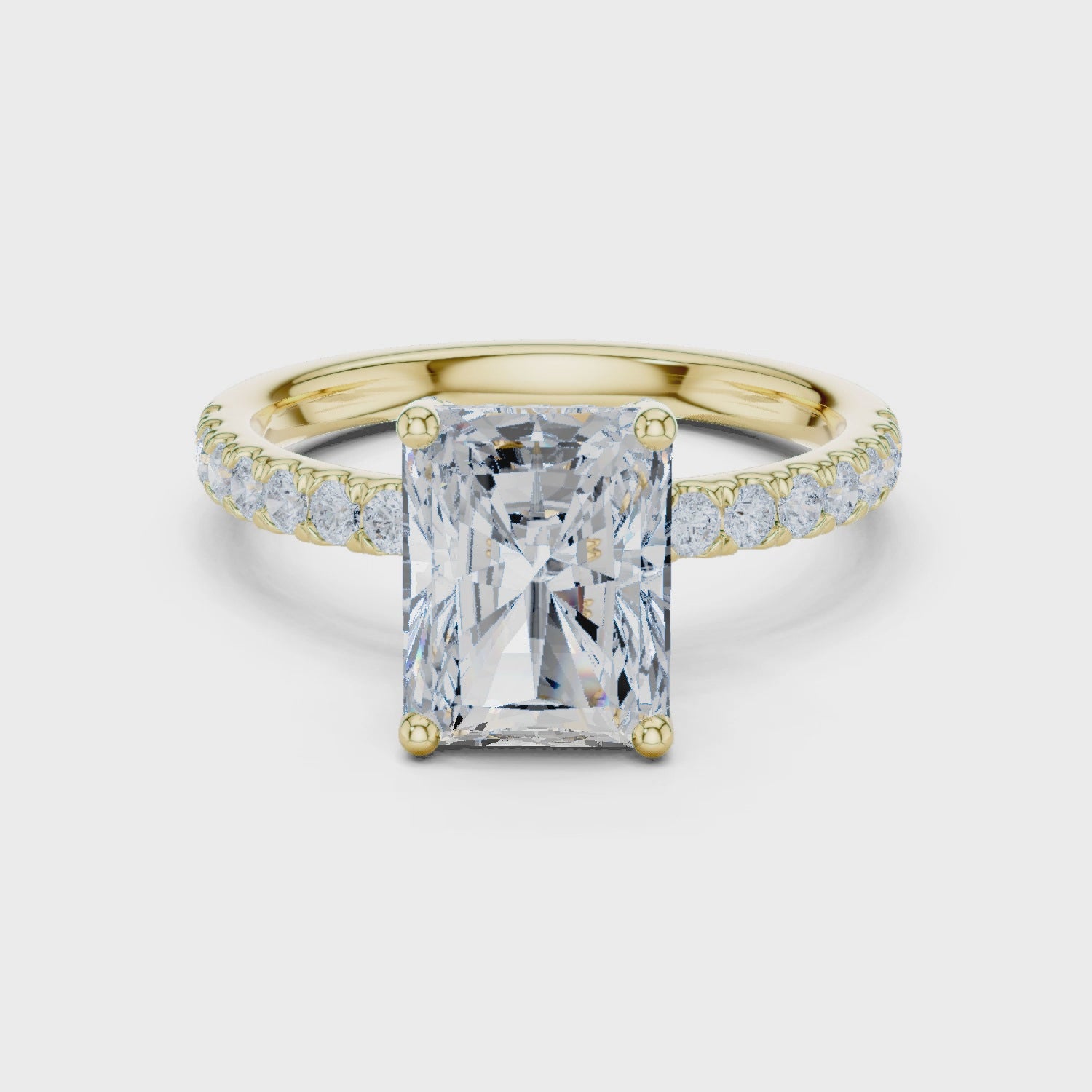 Kate Celeste Pavé Radiant Diamond Ring