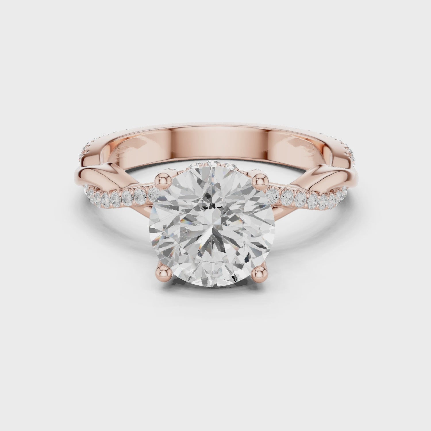 Rhea Twilight Crisscross Round Diamond Pavé Ring