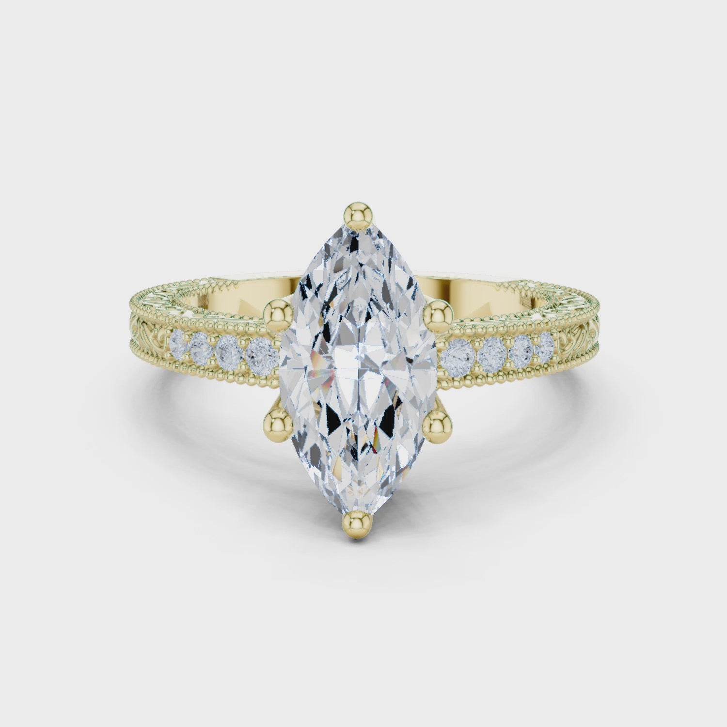 Vida Vintage Lace Marquise Diamond Pavé Ring