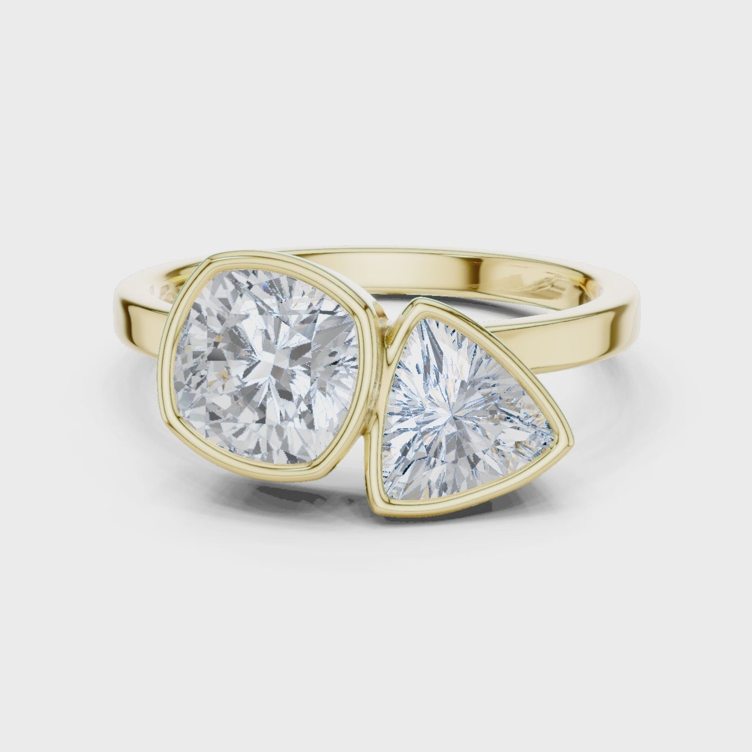 Bezal Cushion & Trillion Toi Et Moi Ring