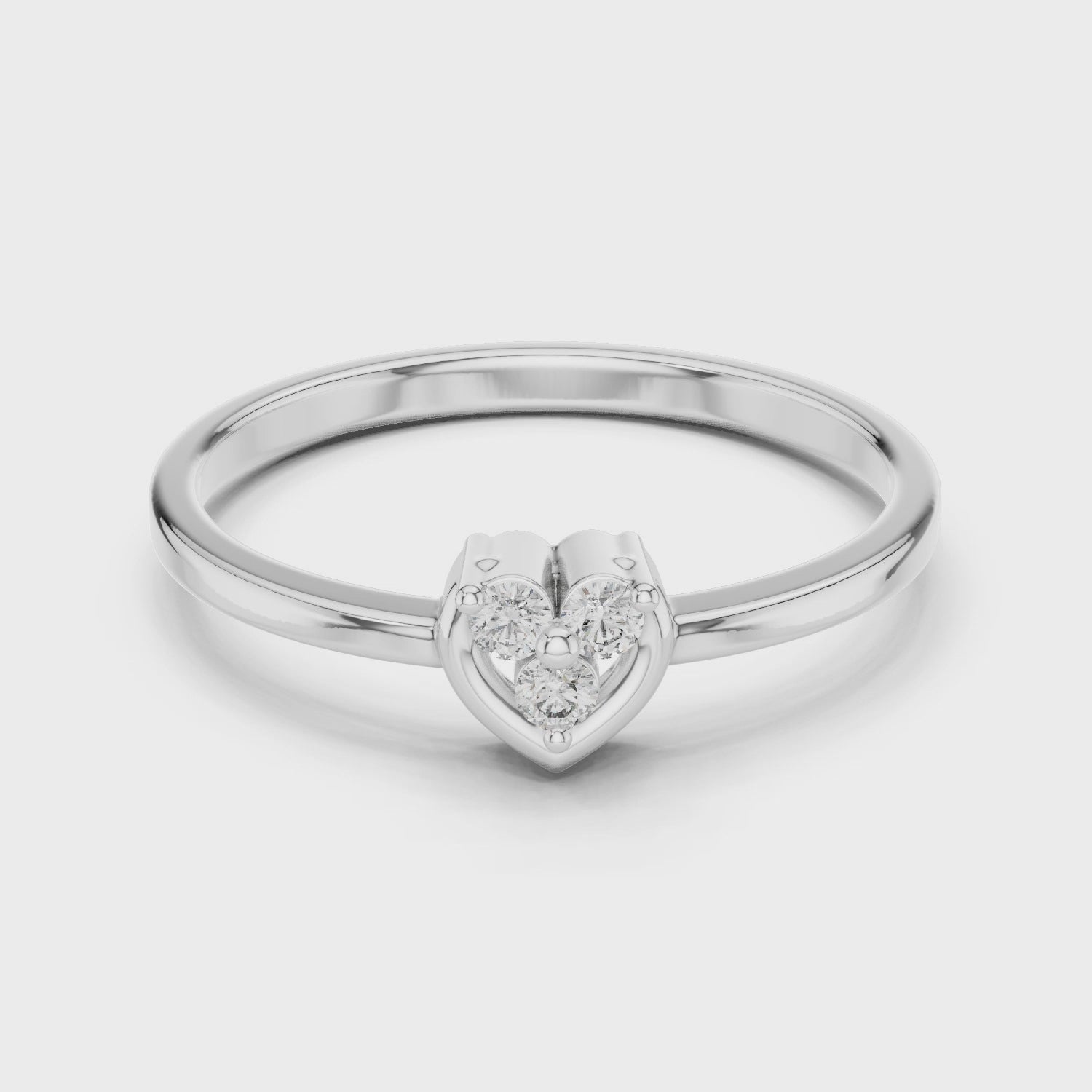 Heart Trio Diamond Ring