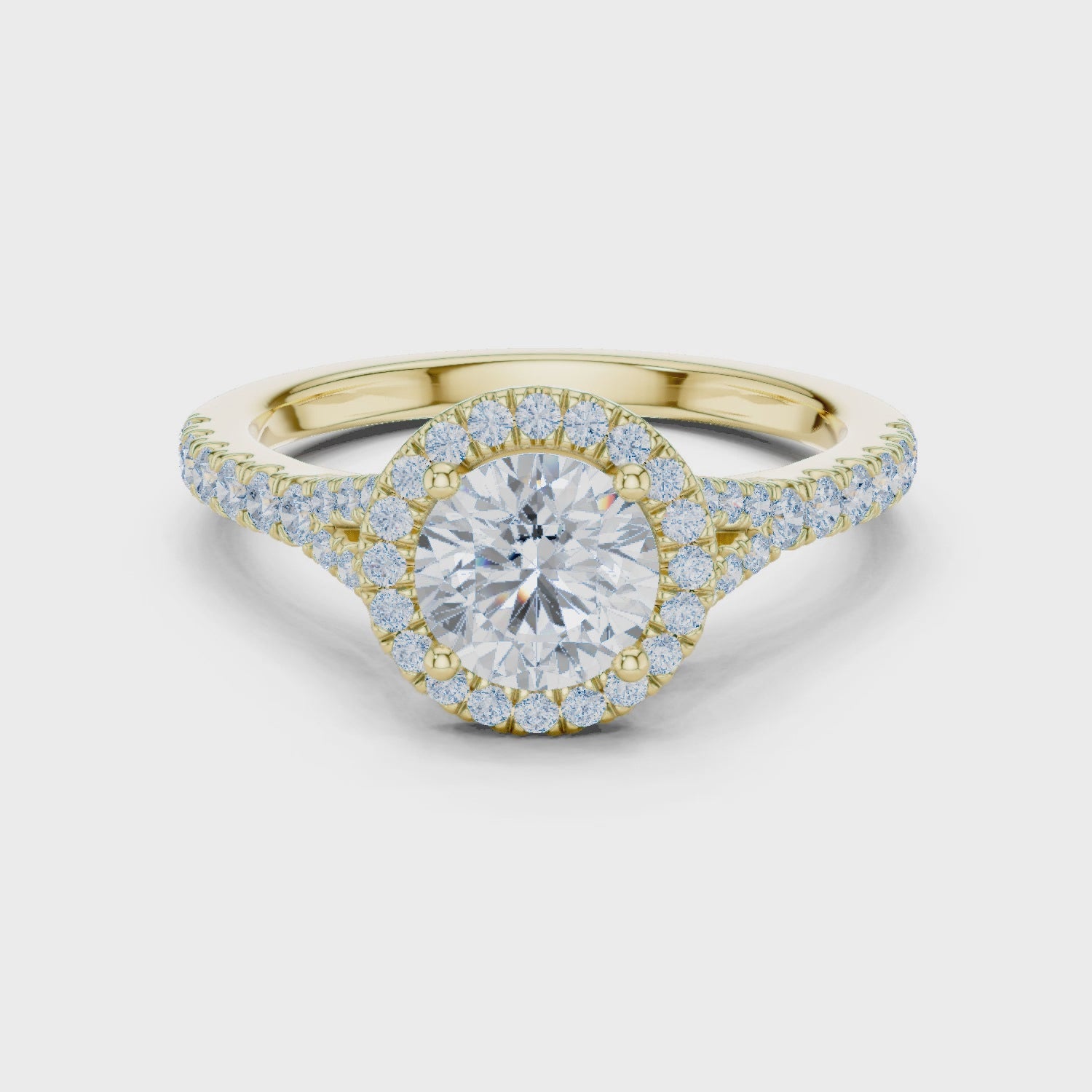 Round Brilliant Halo Ring