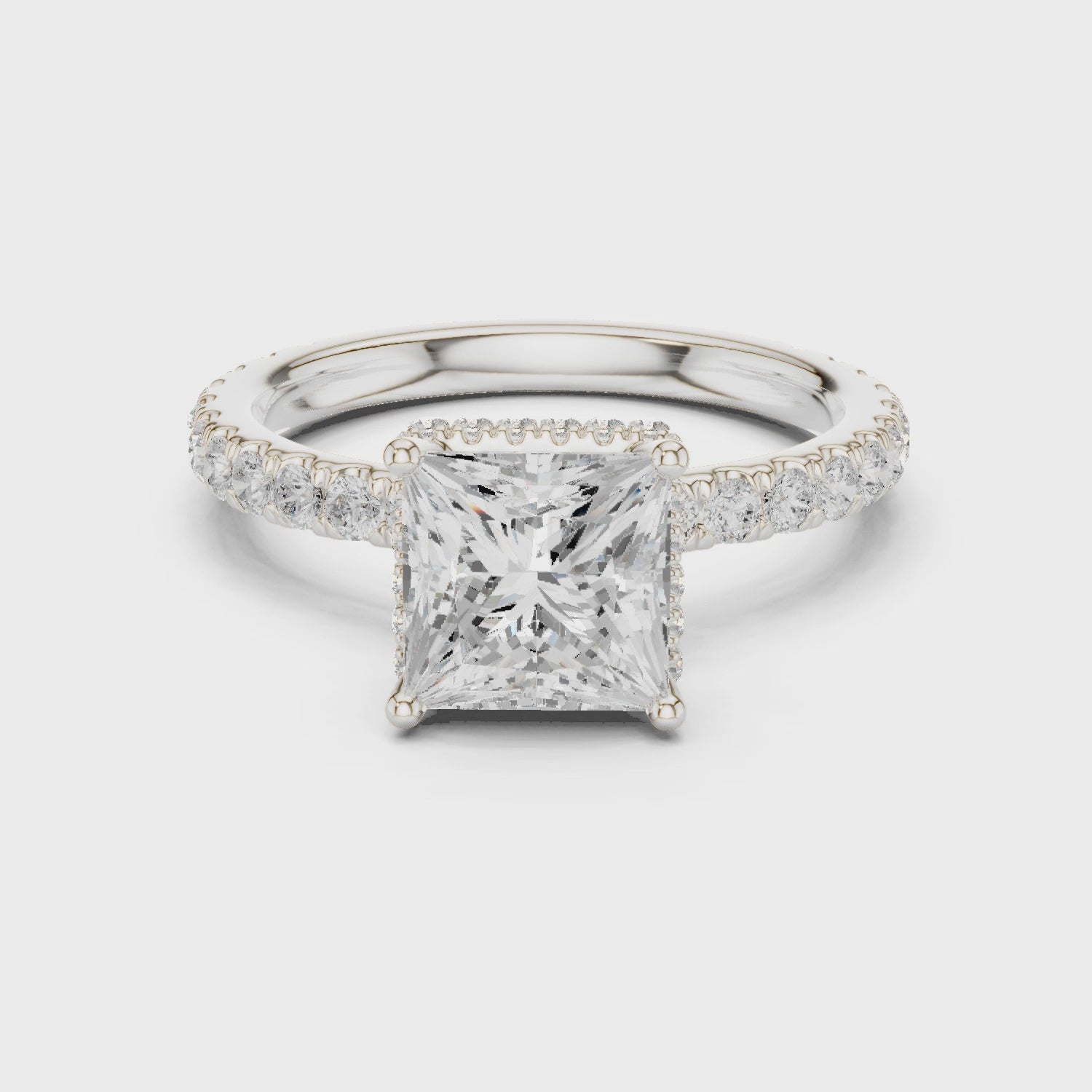 Gail Luxe Halo Princess Diamond Pavé Ring