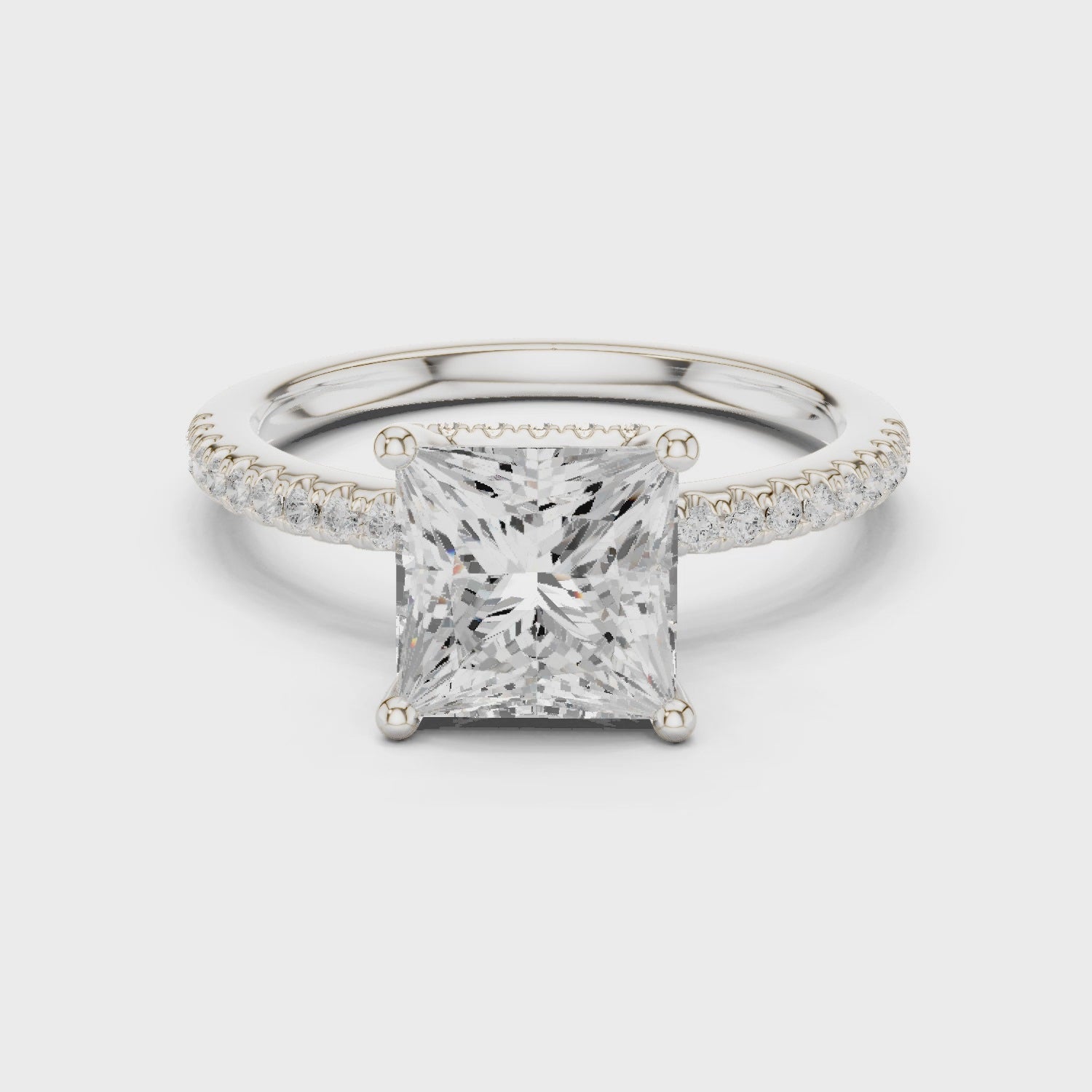 Cleo Valencia Pavé Princess Diamond Ring