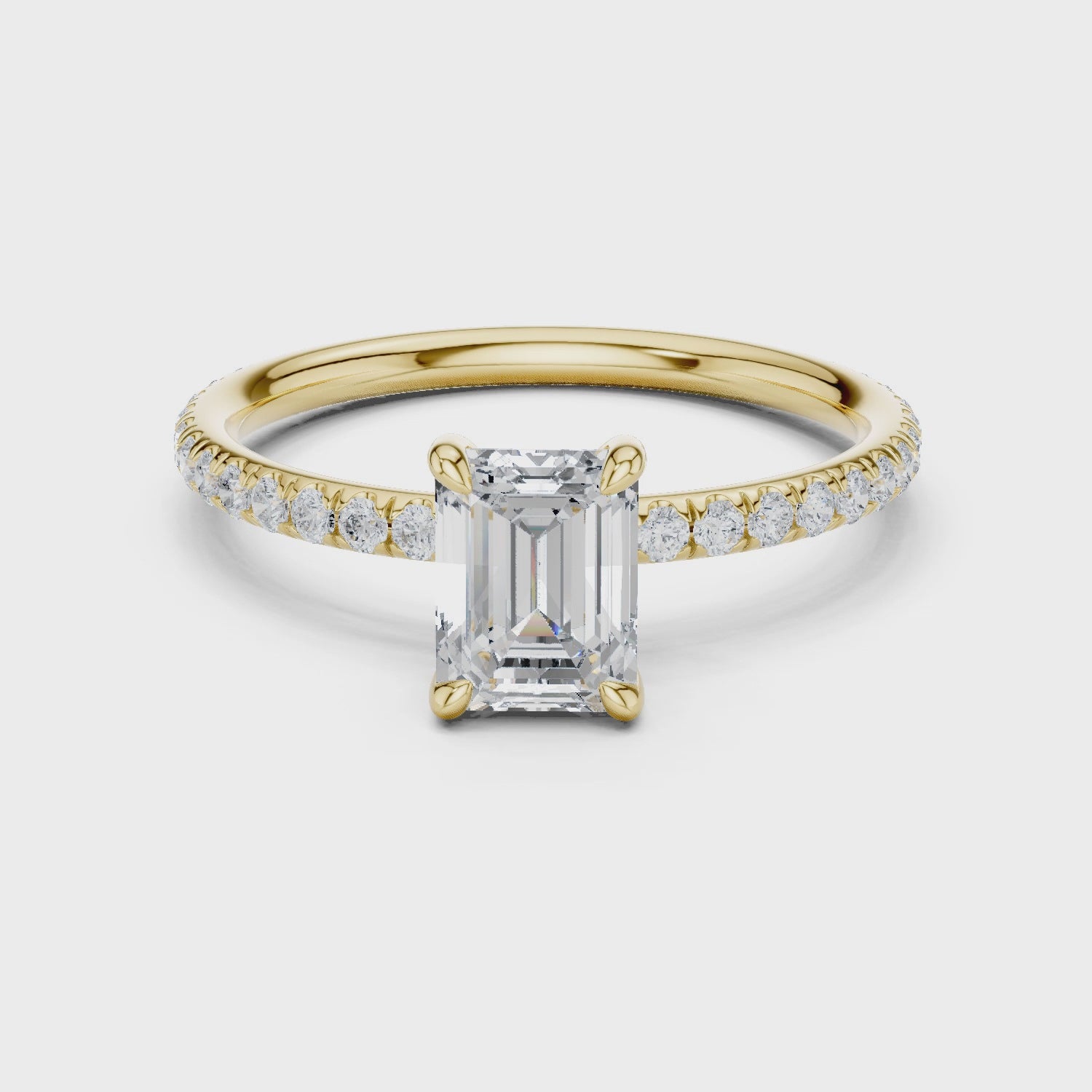 Cora Celeste Pavé Emerald Diamond Ring