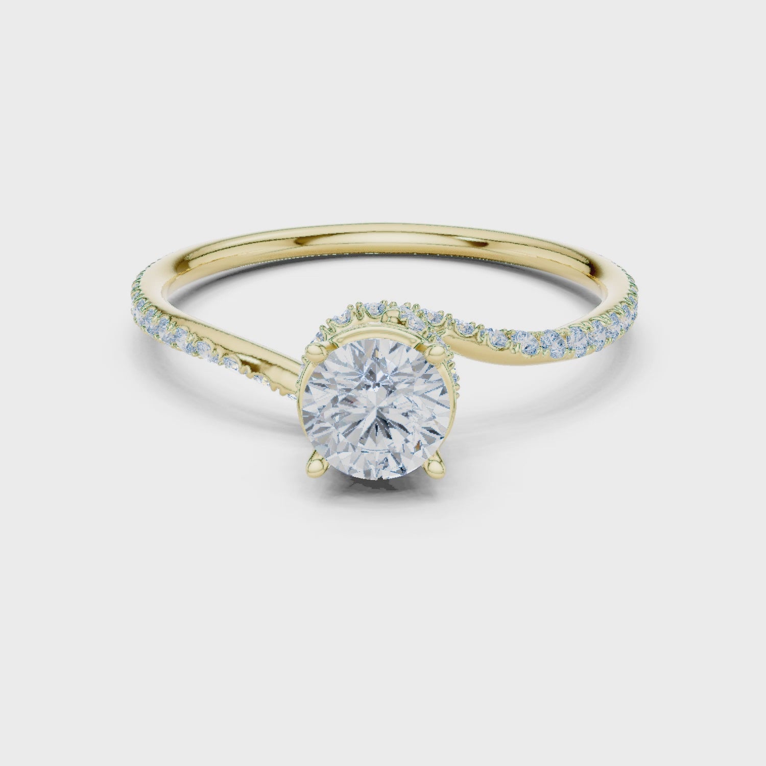 Swirl Pavé Diamond Engagement Ring