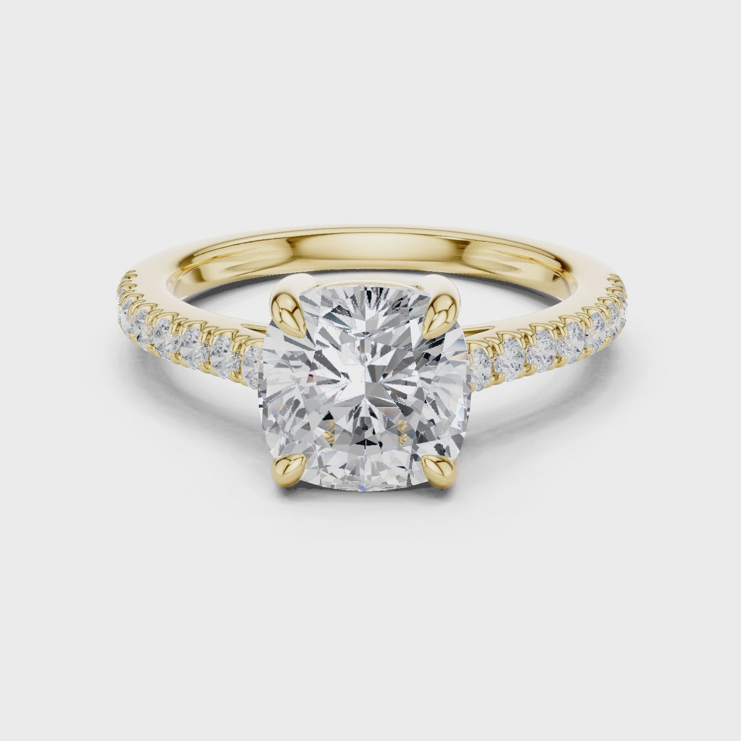 Blythe Cushion-Cut Pavé Diamond Ring