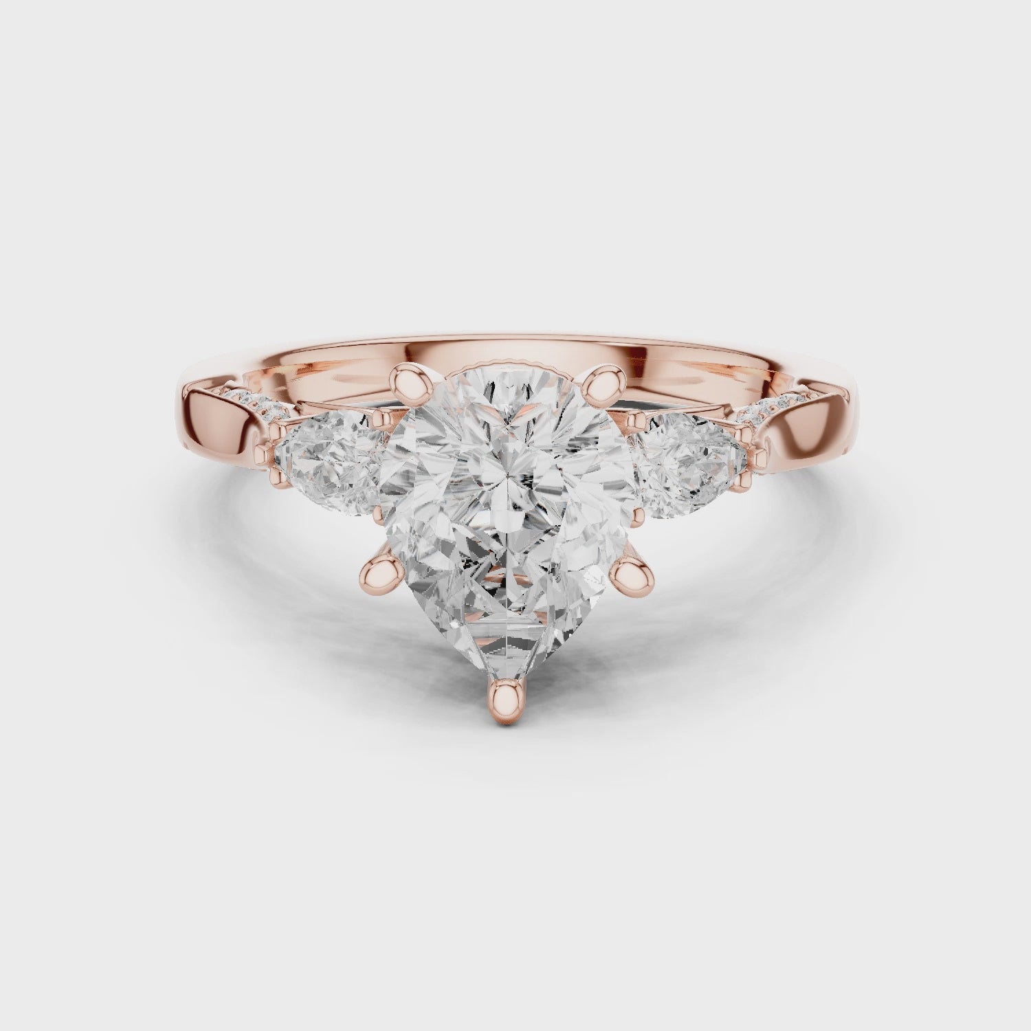 Flynn Trinity Grace Pear Diamond Ring