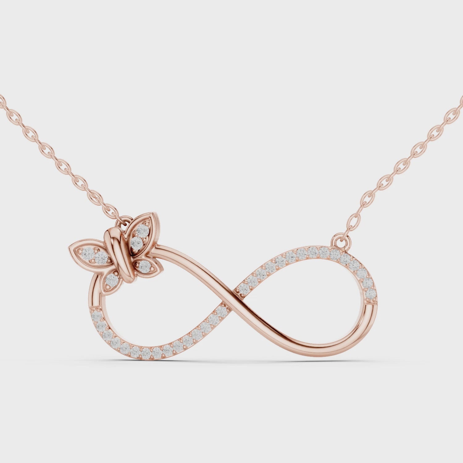 Diamond Butterfly Infinity Pendant