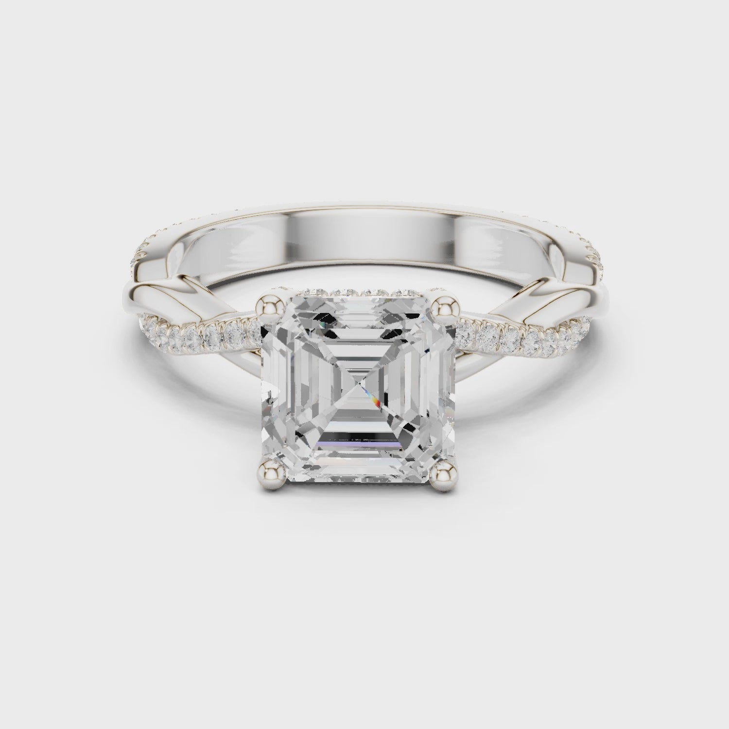 Jada Twilight Crisscross Asscher Diamond Pavé Ring