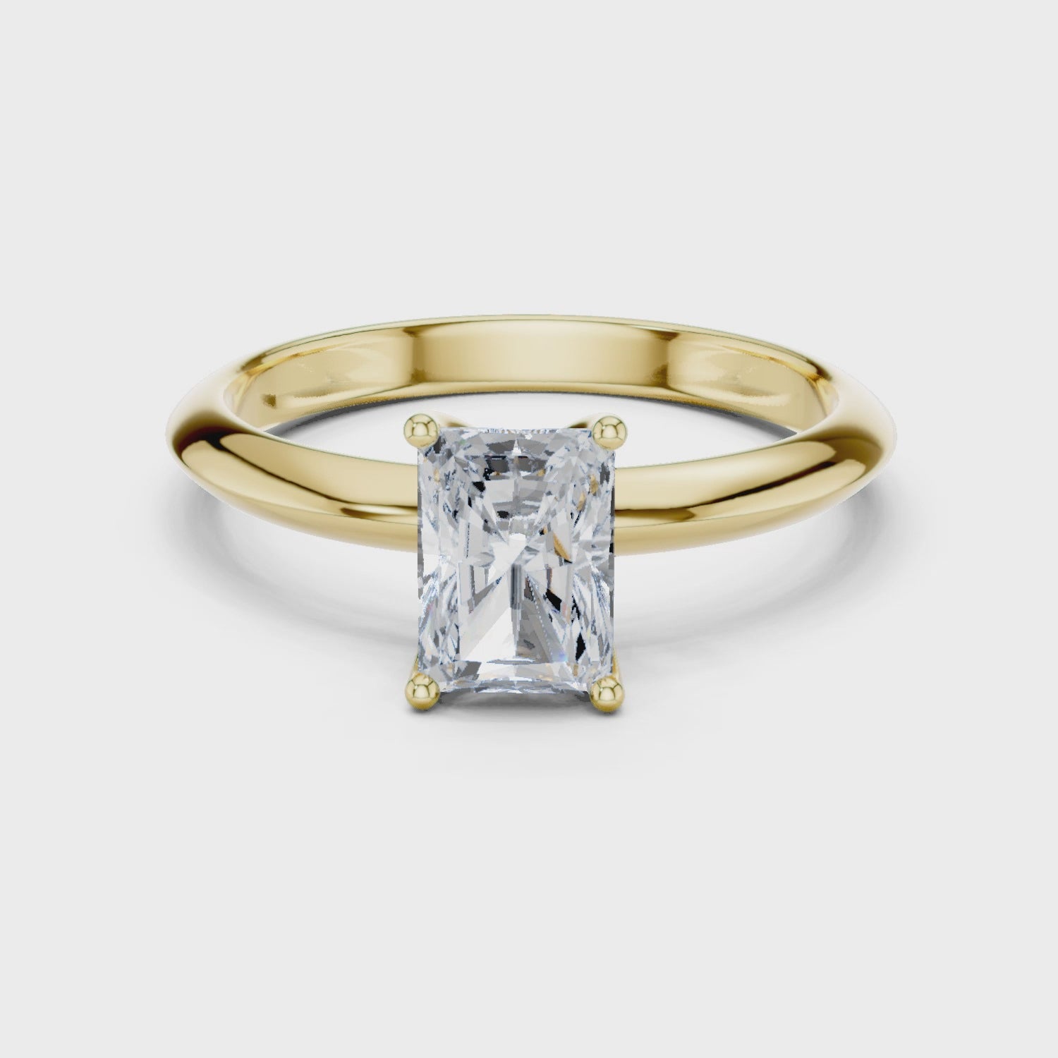 Kenzo Radiant-Cut Solitaire Diamond Ring