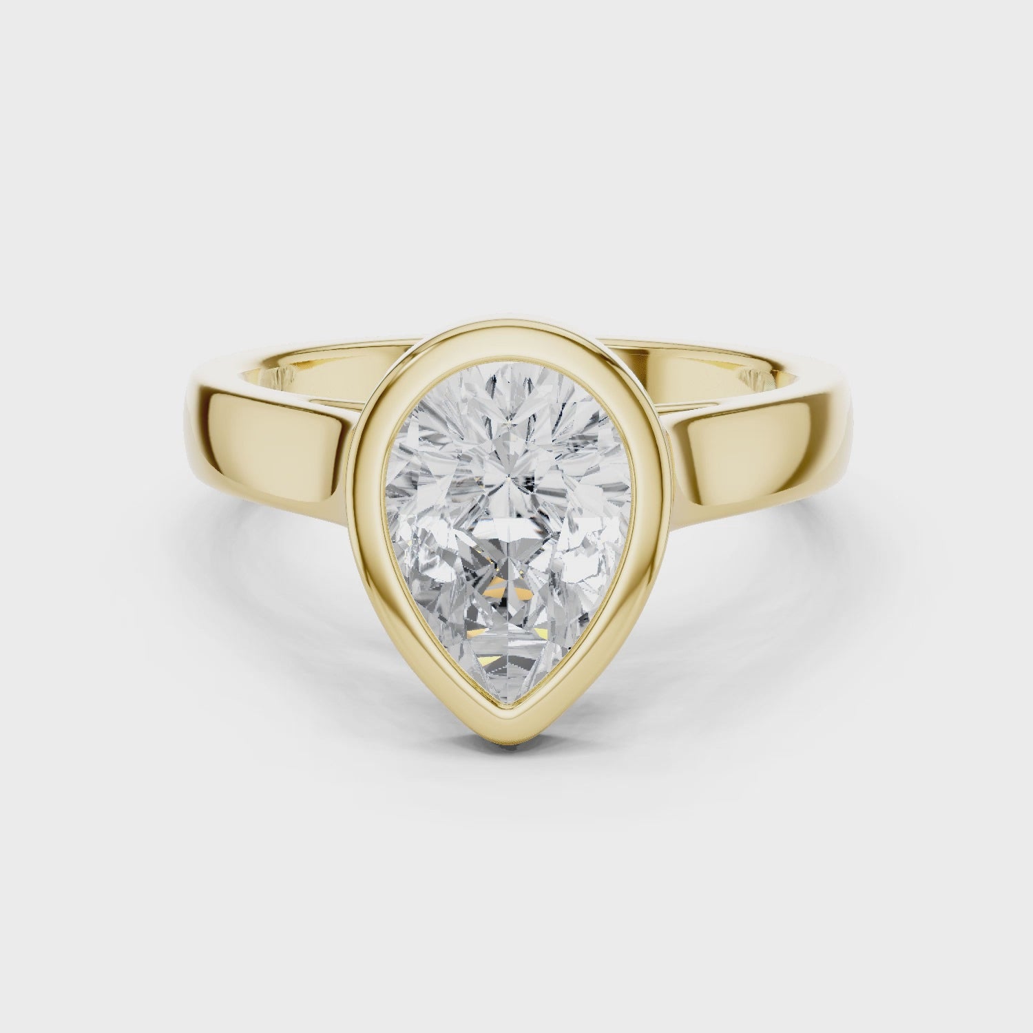 Aspen Graceful Pear Bezel Diamond Ring