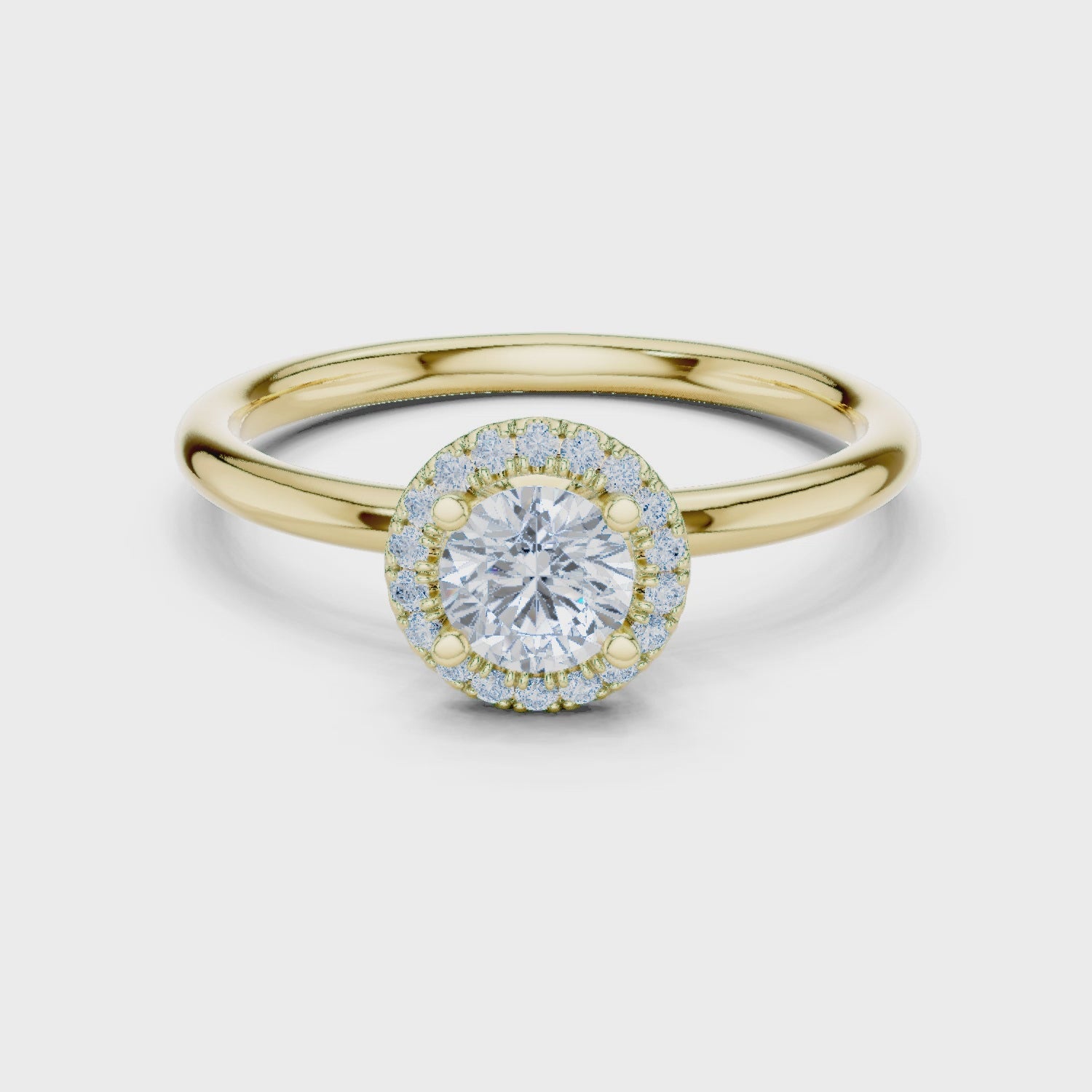 Classic Round Halo Diamond Engagement Ring