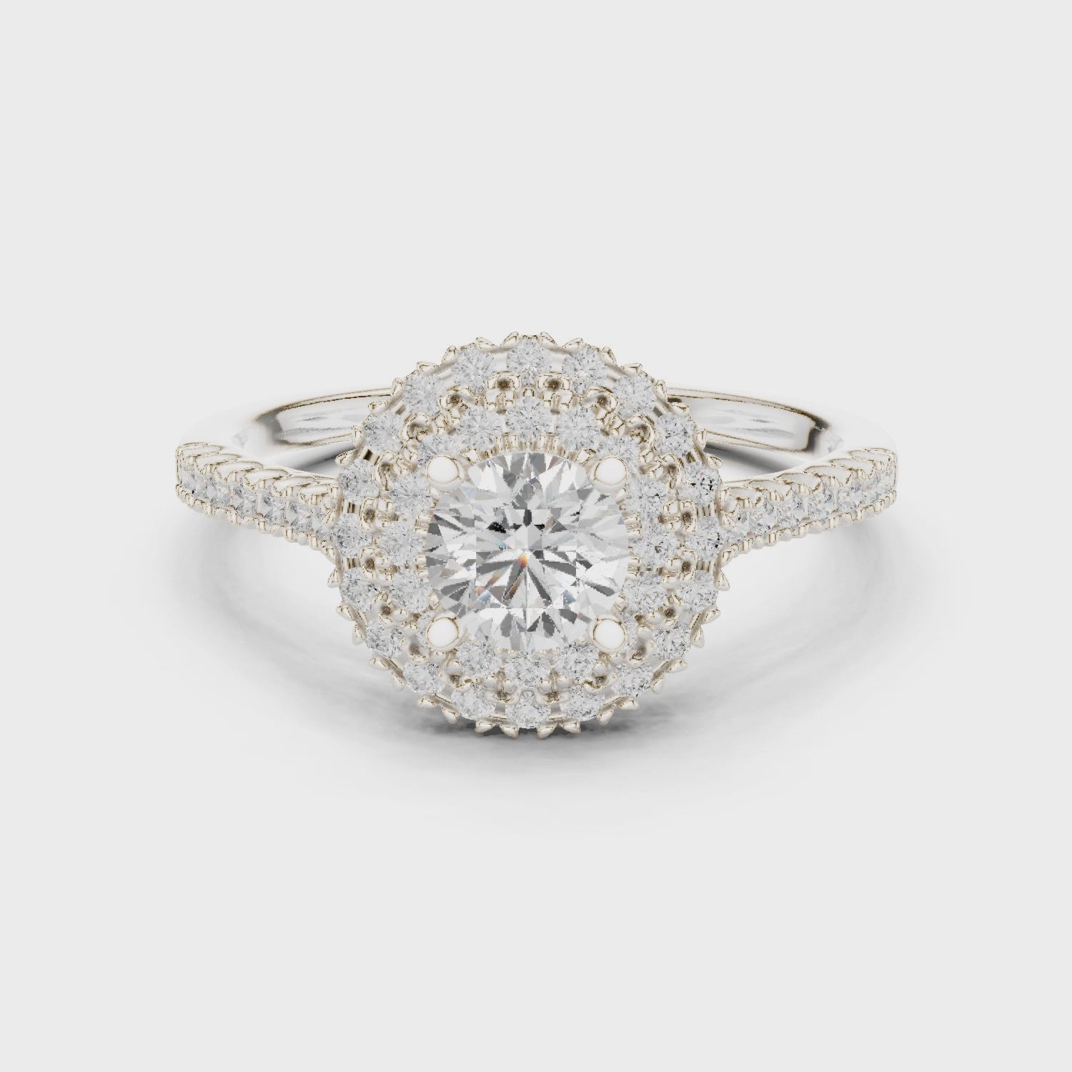 Triple Halo Round Lab-Grown Diamond Engagement Ring