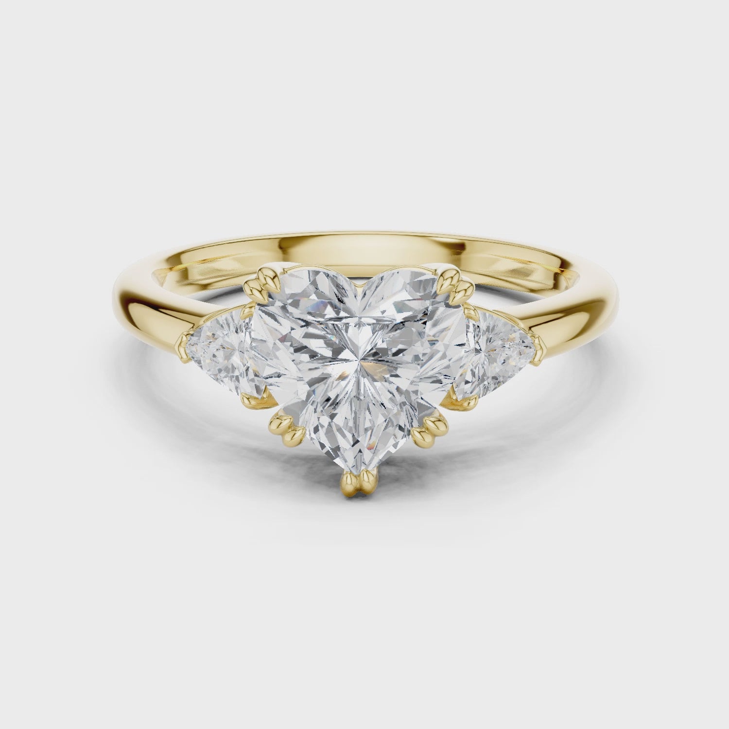 Corisande Celestial Heart Three-Stone Diamond Ring