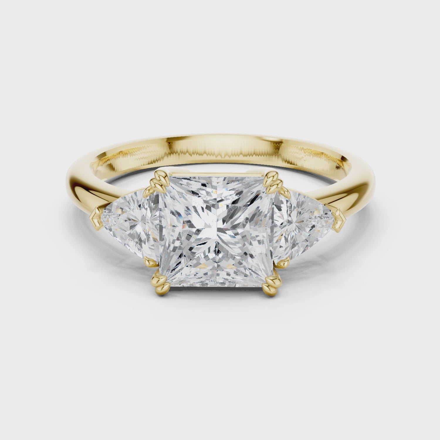 Alexandra Royal Princess Three-Stone Diamond Ring