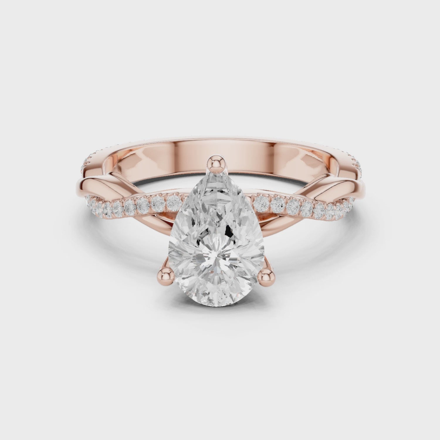 Opal Twilight Crisscross Pear Diamond Pavé Ring