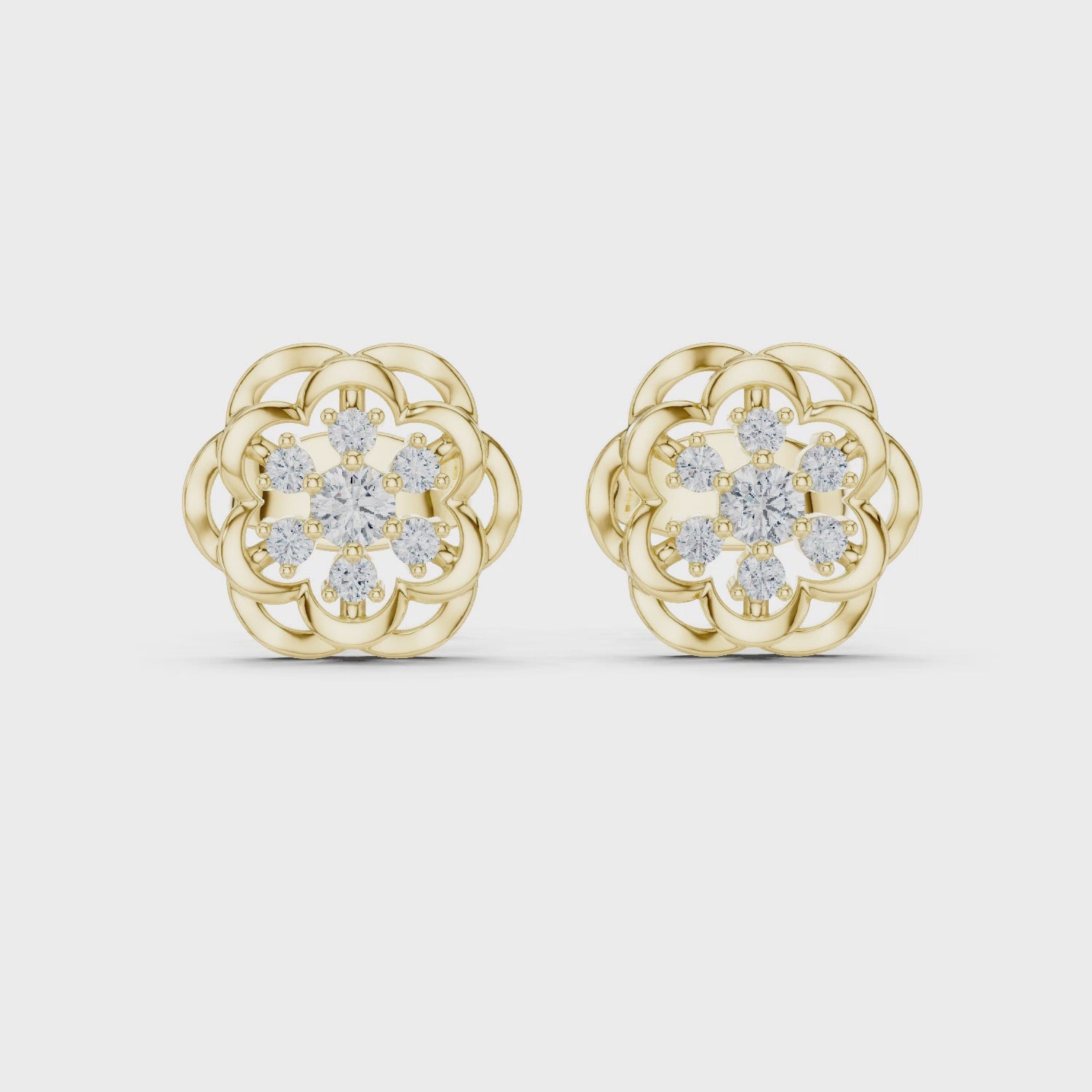 Rose Bloom Lab-Grown Diamond Stud Earrings