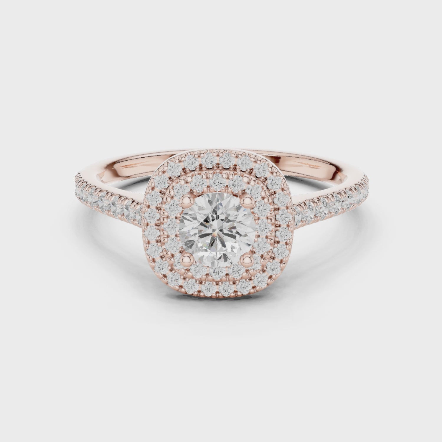 Double Halo Diamond Engagement Ring