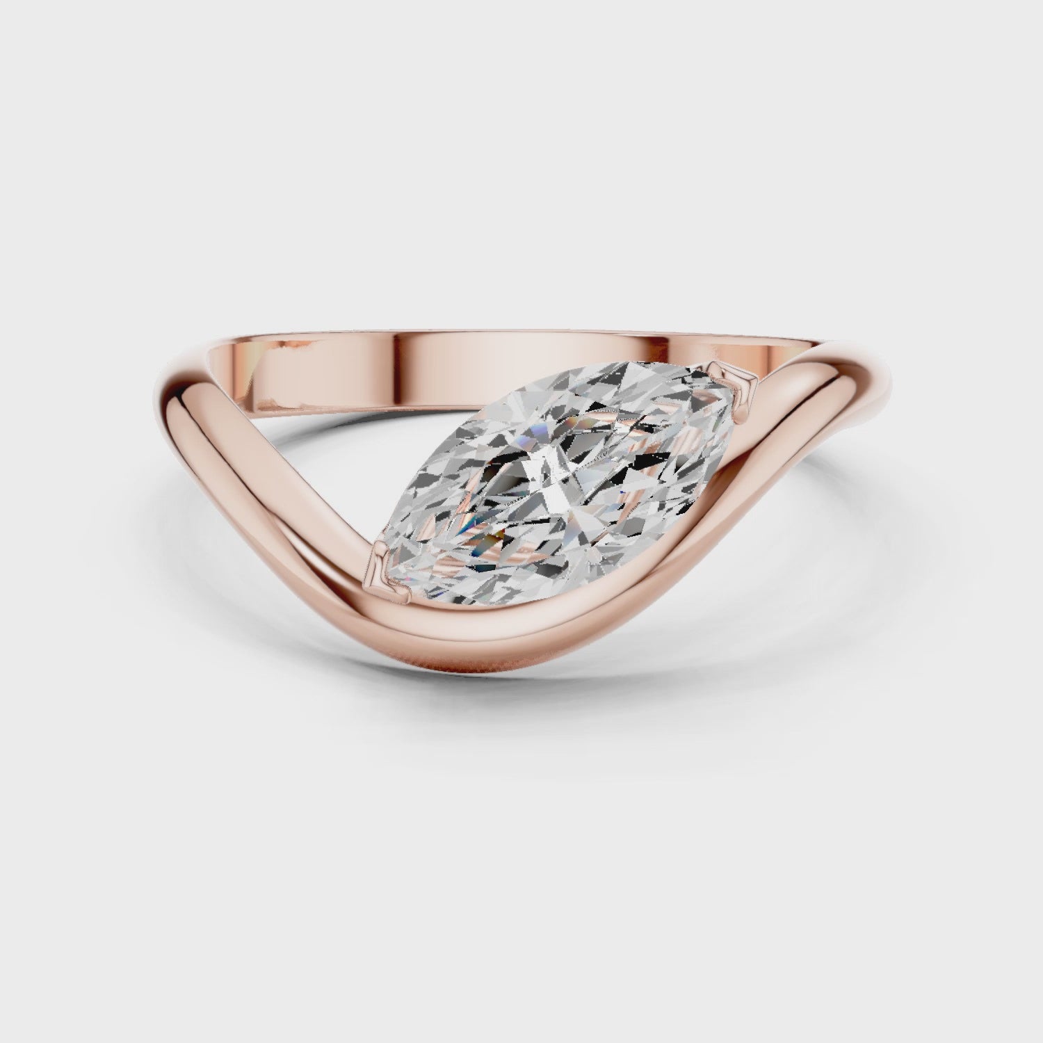 Solitaire East West Marquise Ring