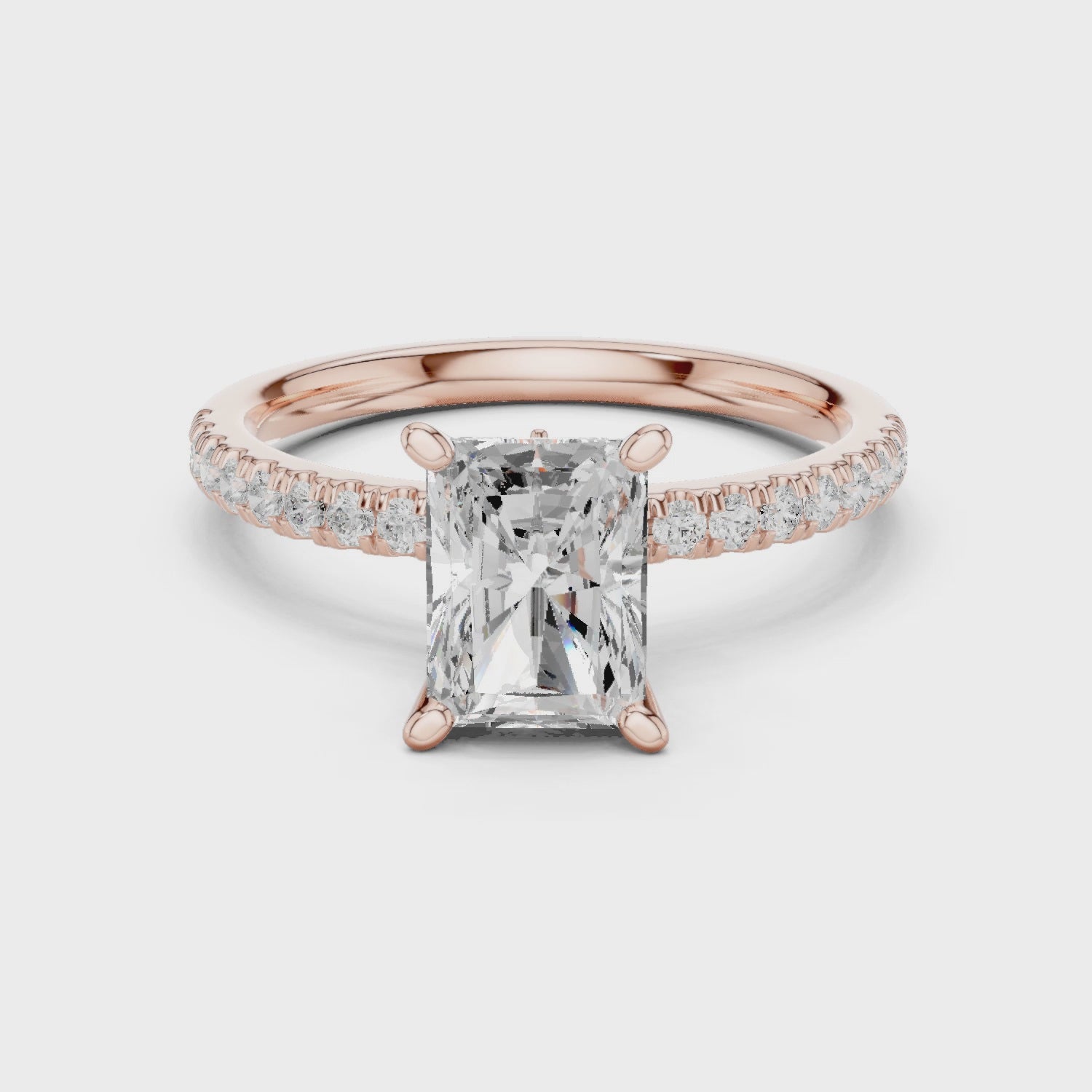 Knox Classic Pavé Radiant Diamond Ring