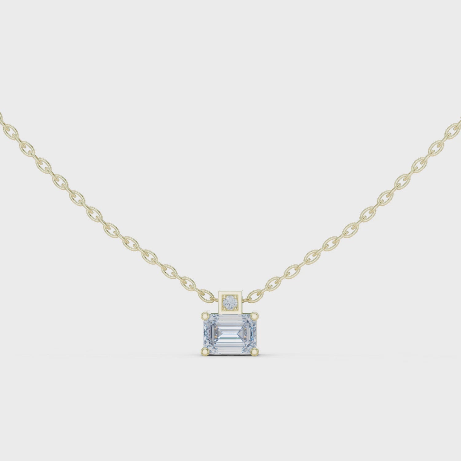 Emerald-Cut Diamond Pendant Necklace