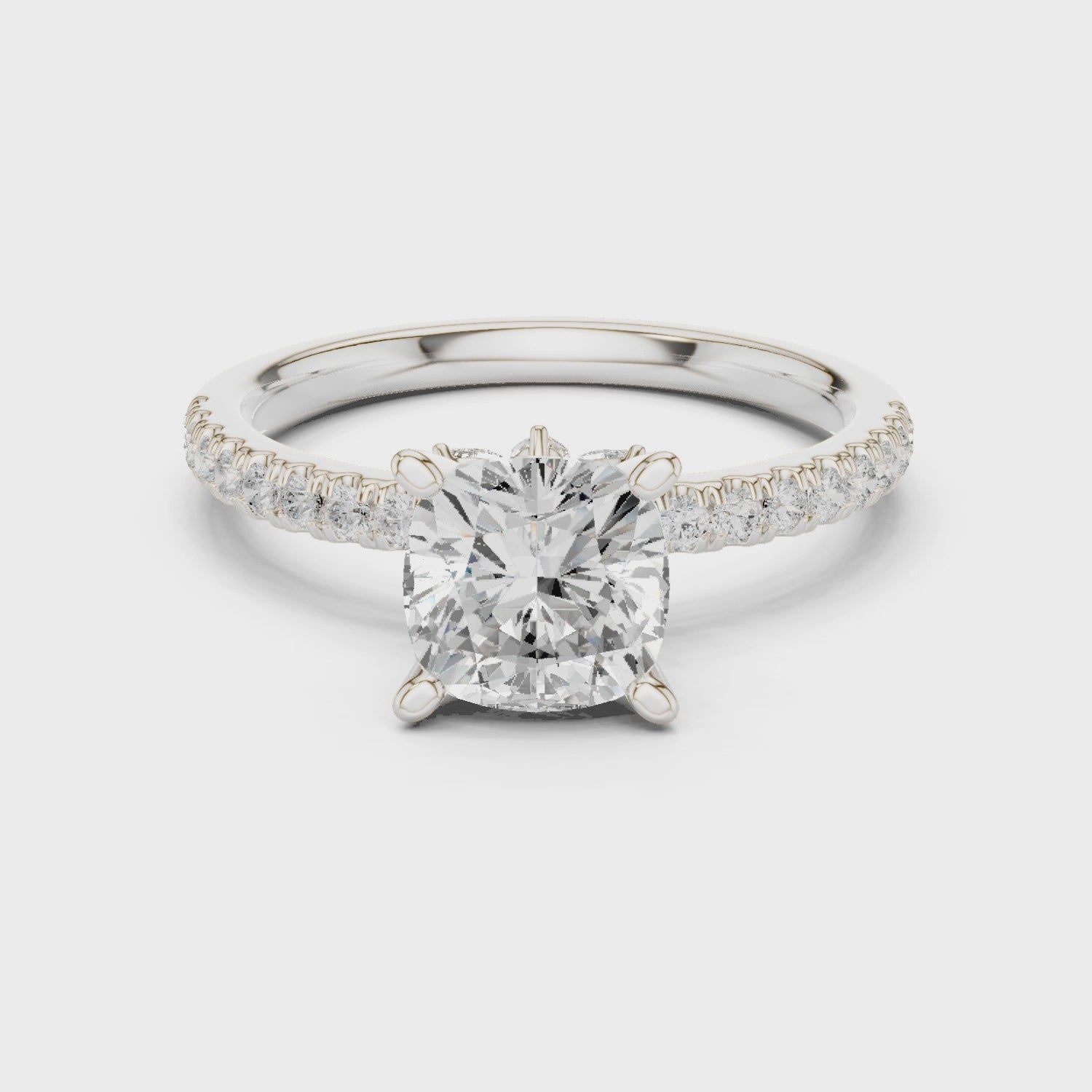 Lexi Classic Pavé Cushion Diamond Ring