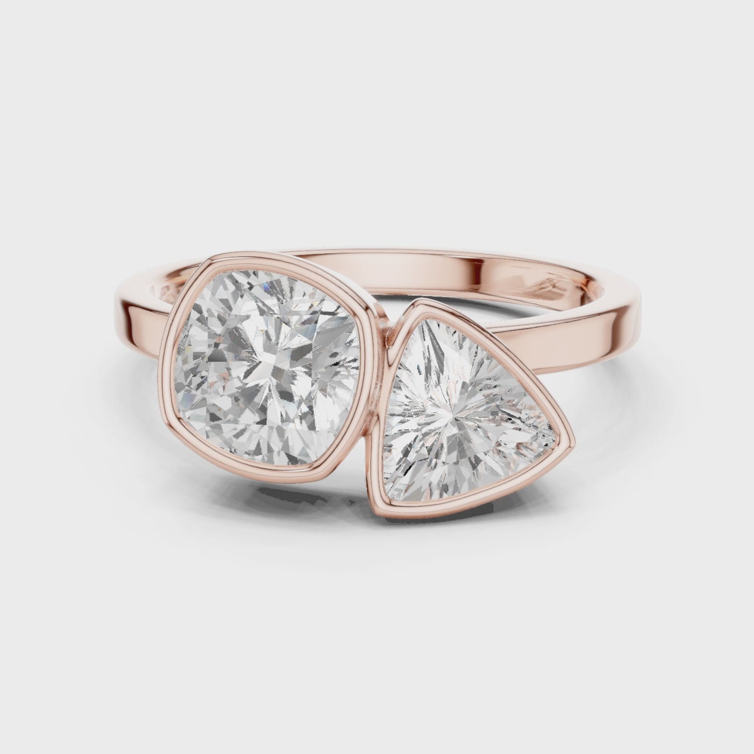 Bezal Cushion & Trillion Toi Et Moi Ring