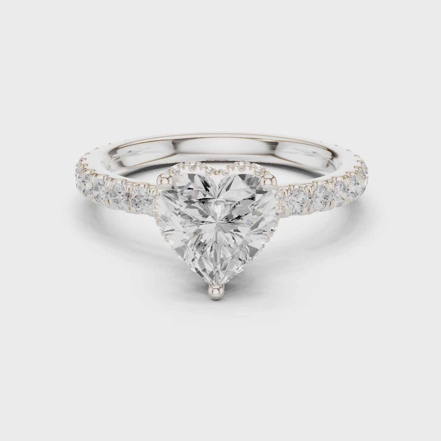 Cara Luxe Halo Heart Diamond Pavé Ring